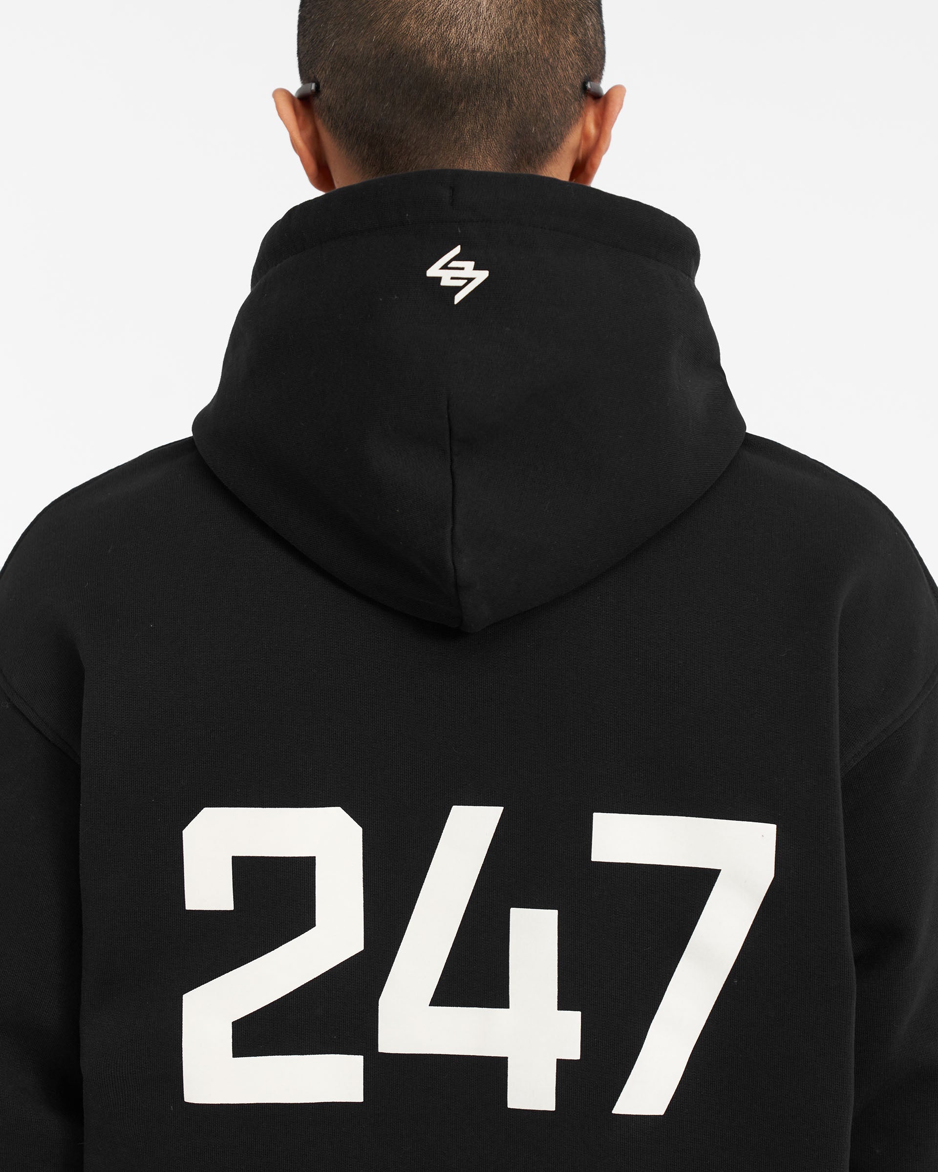 Black Oversized Gym Hoodie | 247 | REPRESENT