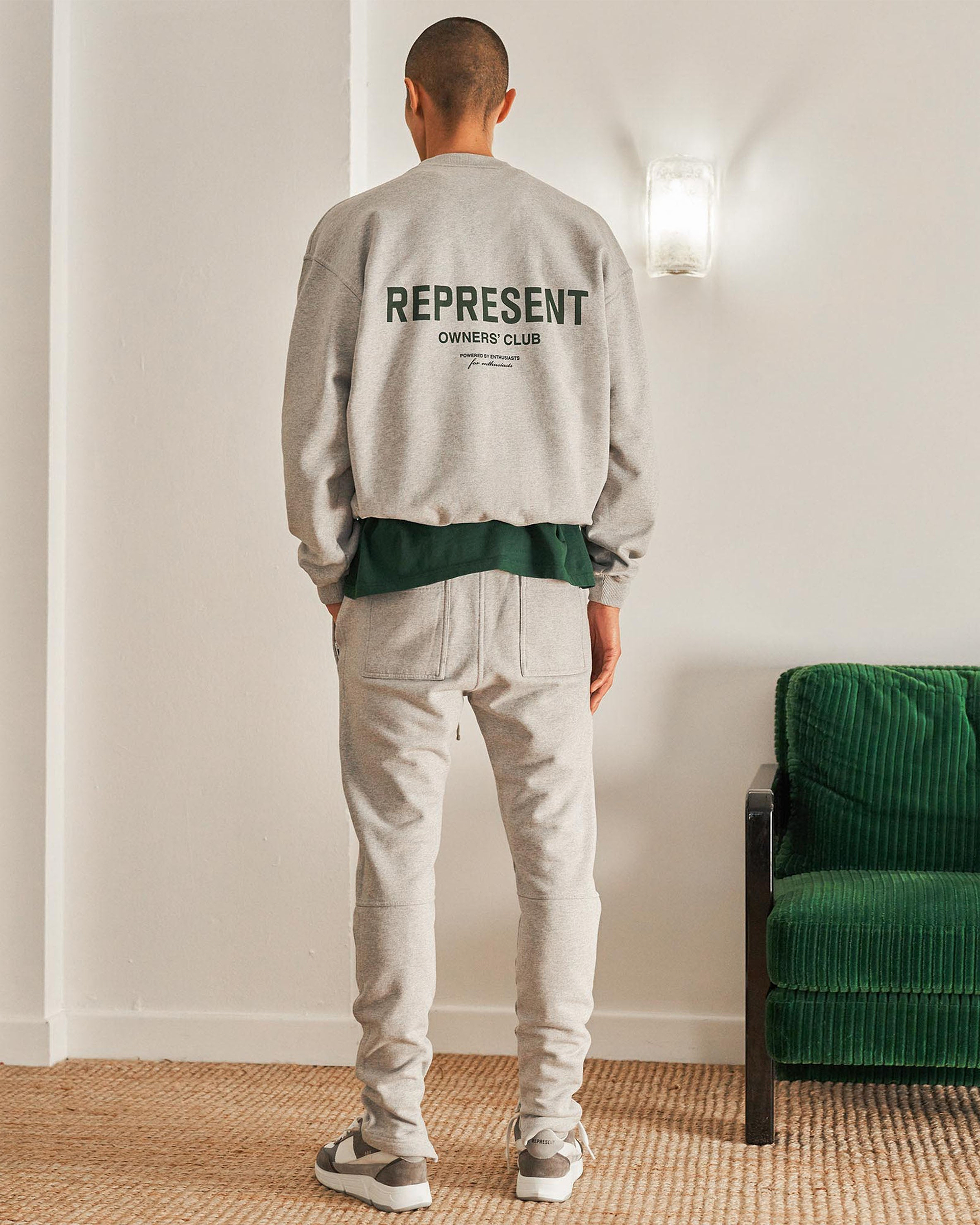 Represent Owners Club Sweater - Ash Grey Racing Green