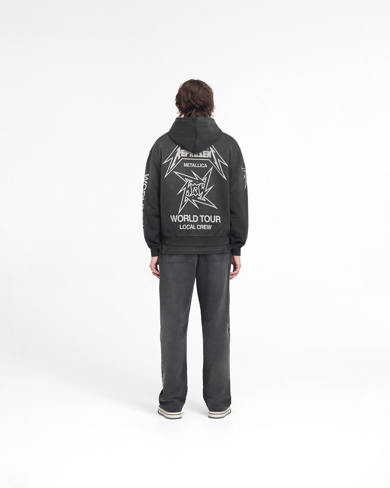 ウェア Worldwide.OF Metallica Local Crew Zip Hoodie | Stained Black | REPRESENT