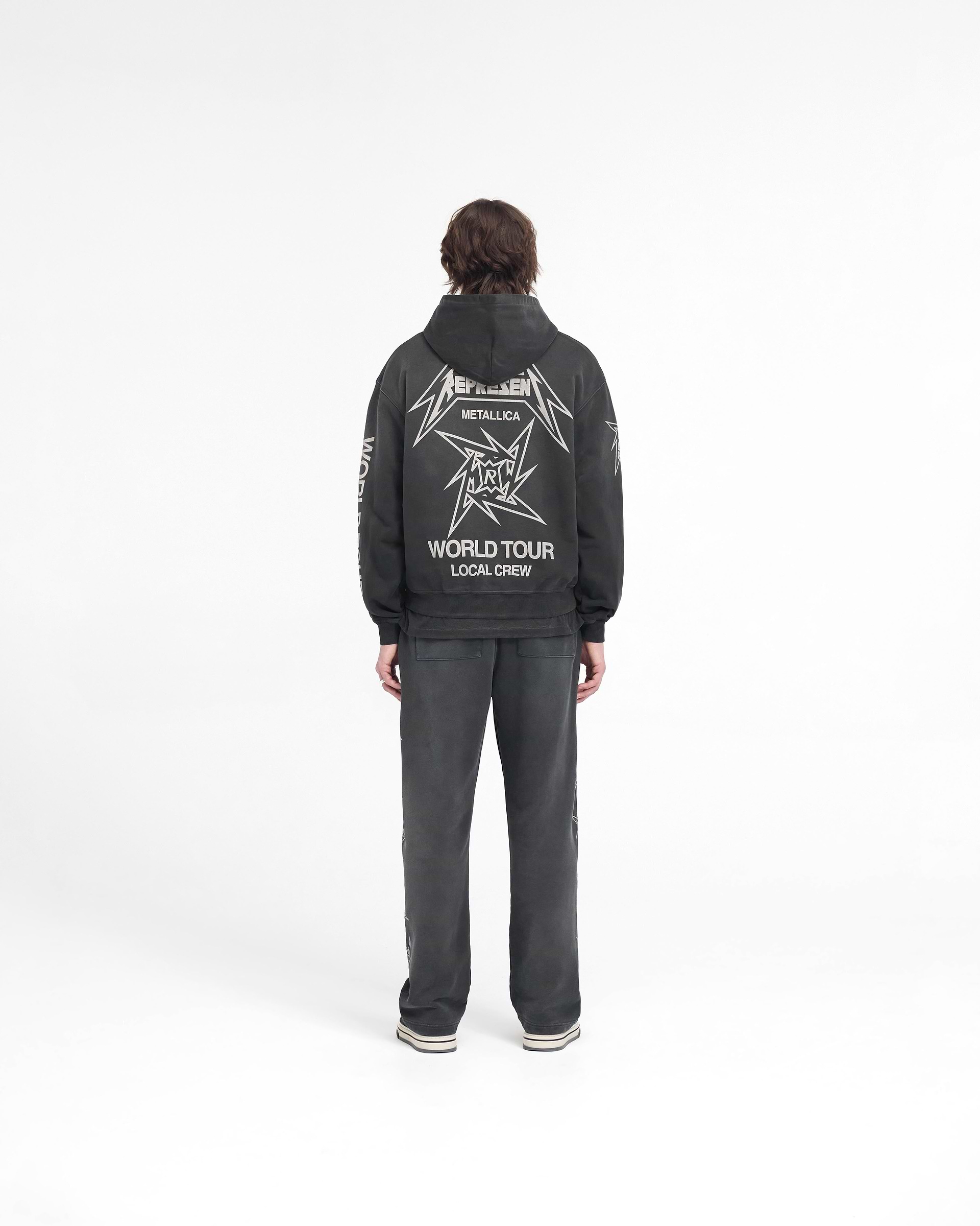 Represent X Metallica Local Crew Zip Hoodie - Stained Black