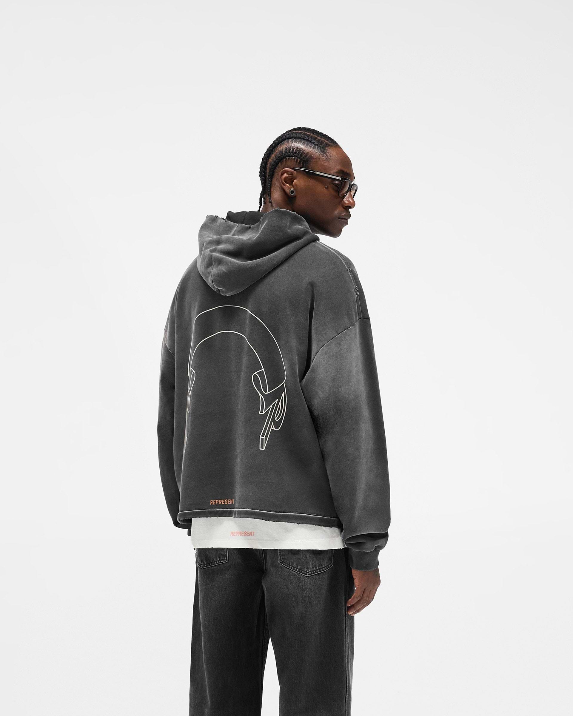 Represent Banner Hoodie - Stained Black