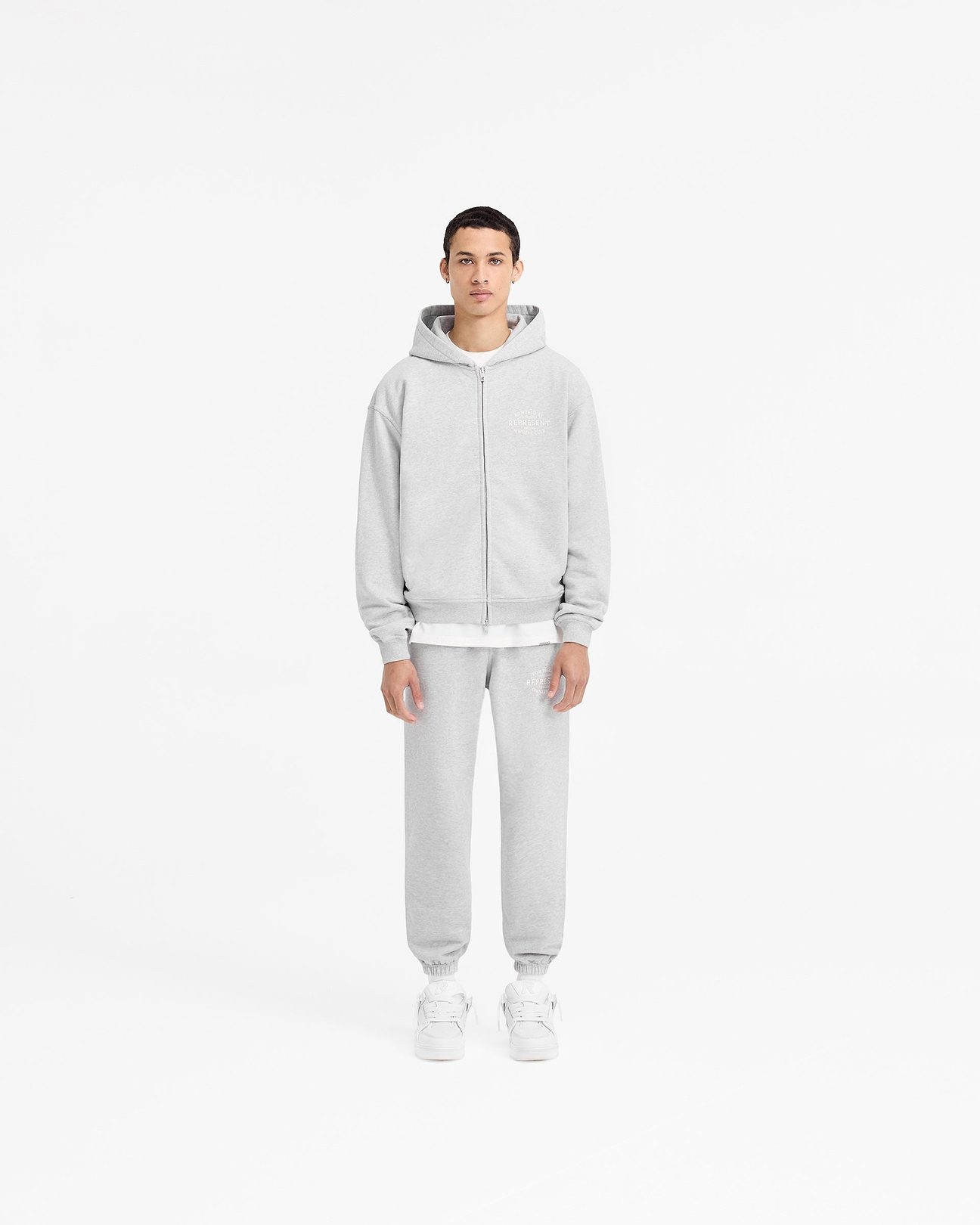 Ash Grey Zip Hoodie | Stamp Owners' Club | REPRESENT
