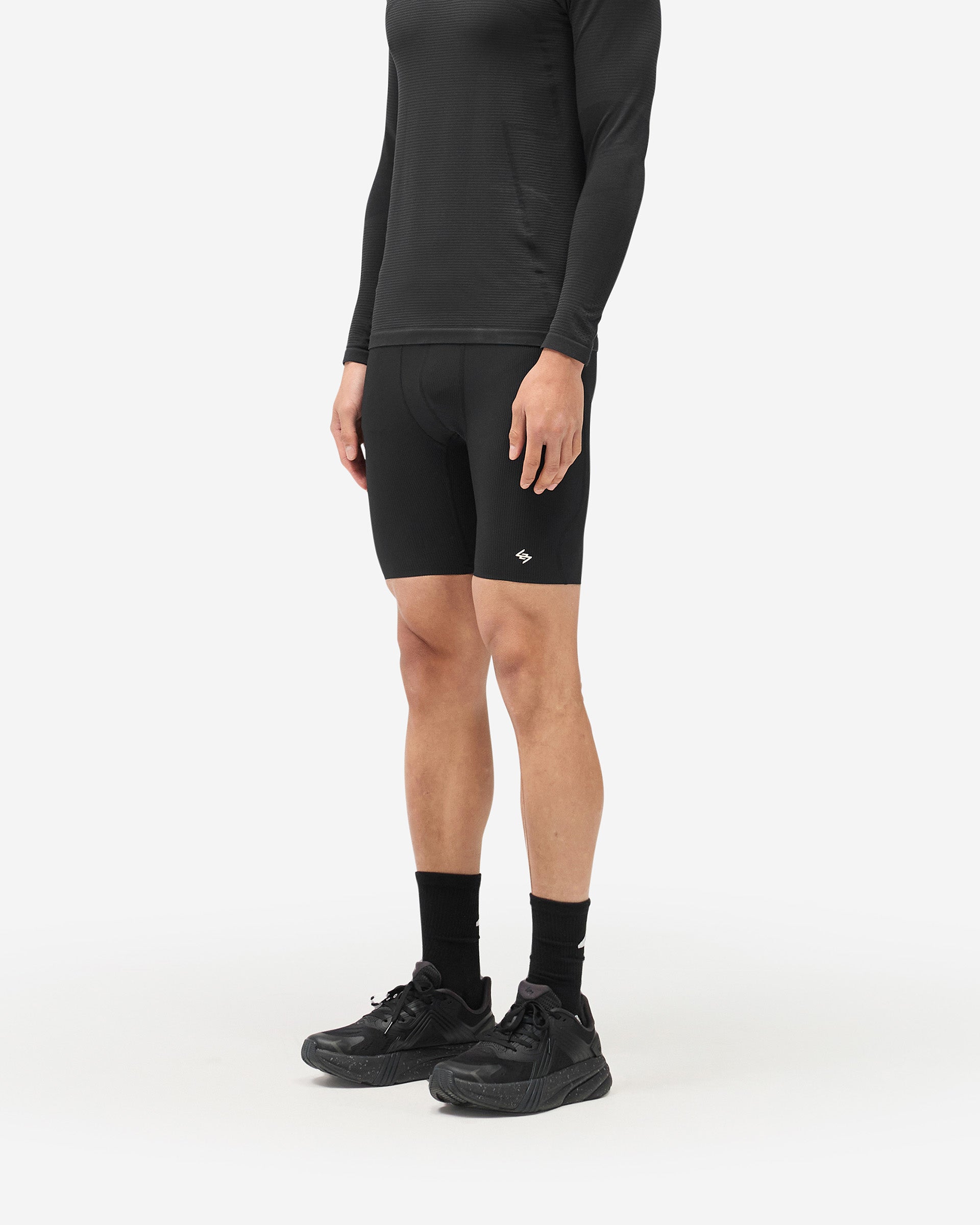 247 Ribbed Half Tight - Jet Black