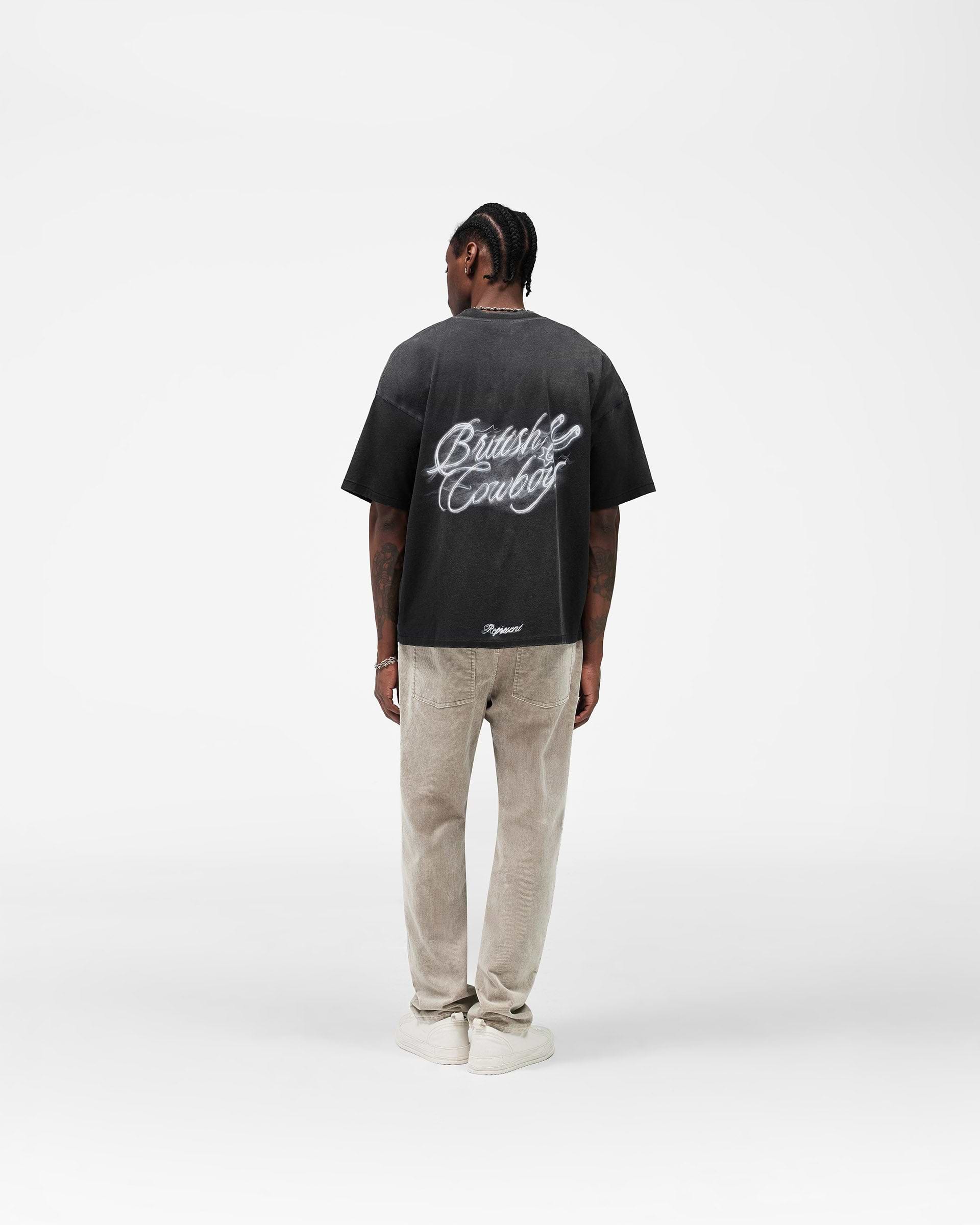 British Cowboys T-Shirt - Stained Black