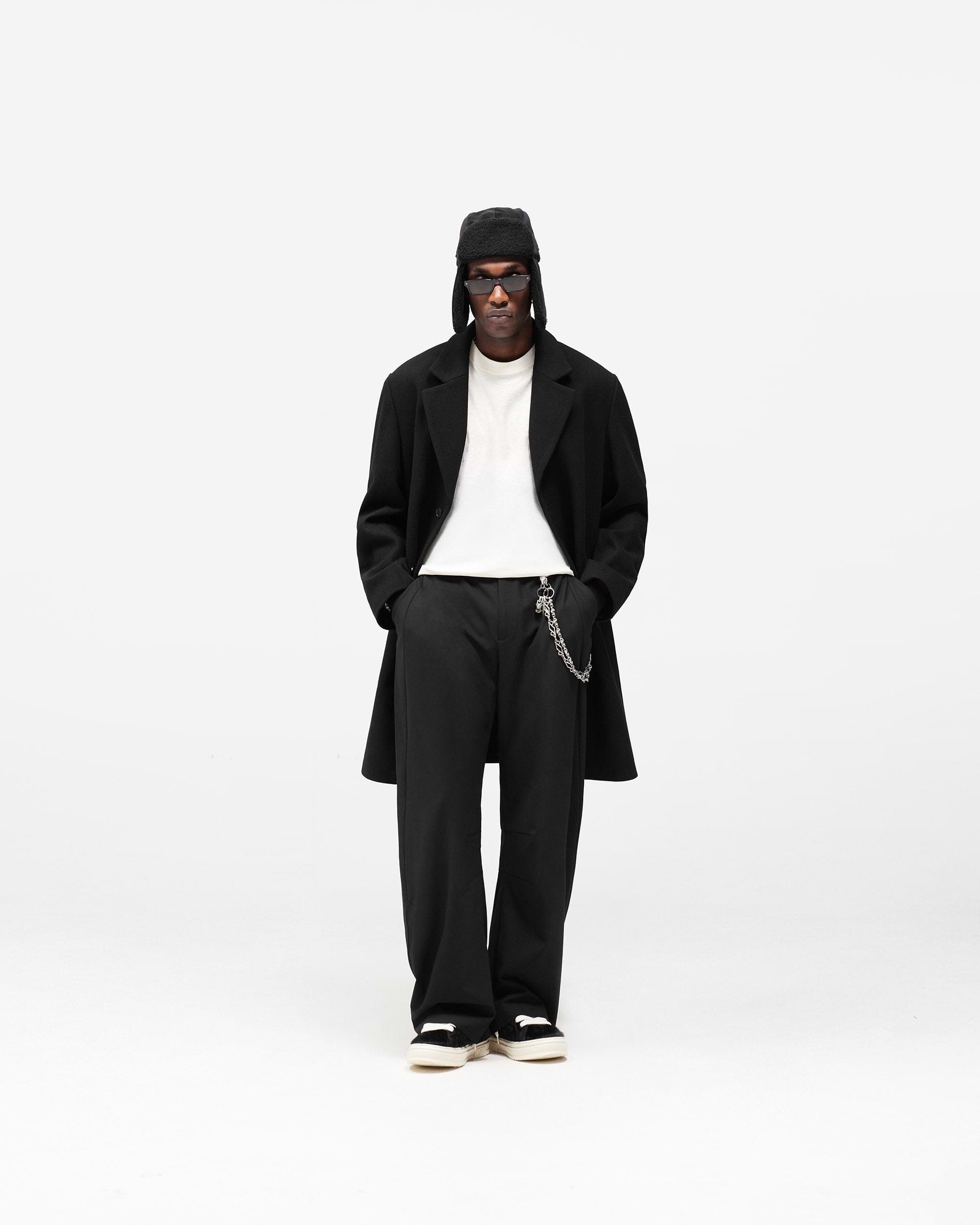 Relaxed Overcoat - Jet Black