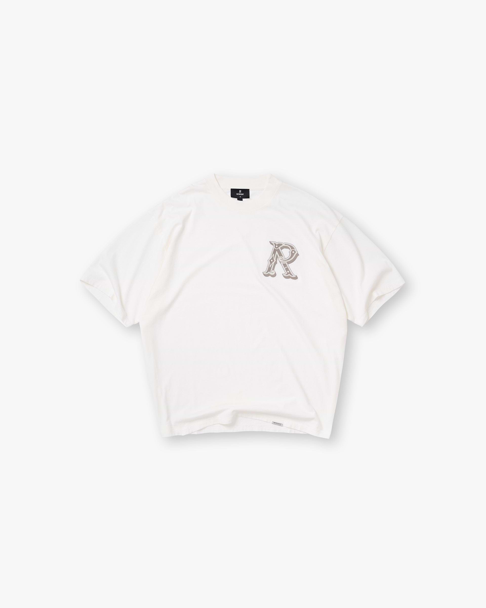 Western Initial T-Shirt - Flat White