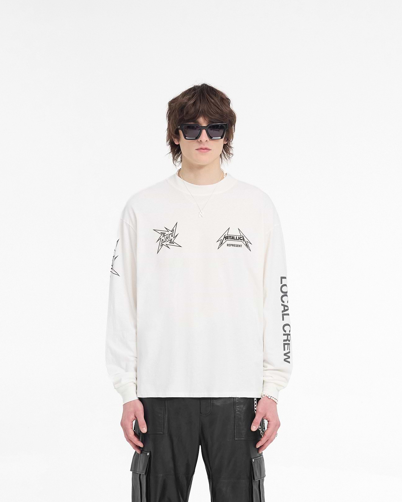 Metallica Local Crew Long Sleeve T-Shirt | Flat White | REPRESENT