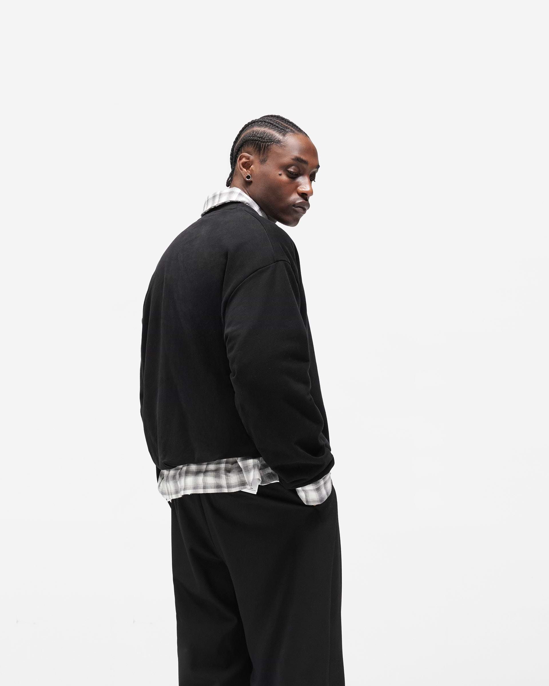 Dual Layer Script Sweater - Jet Black