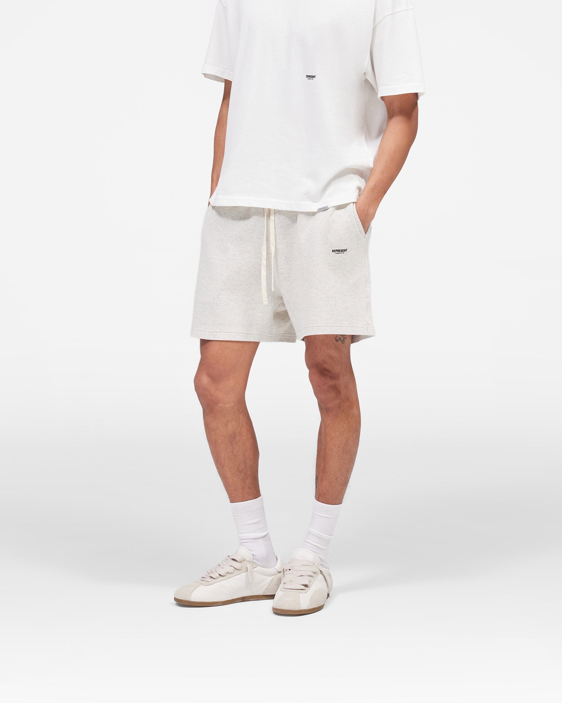 Micro Owners Club Mesh Shorts - Cream Marl