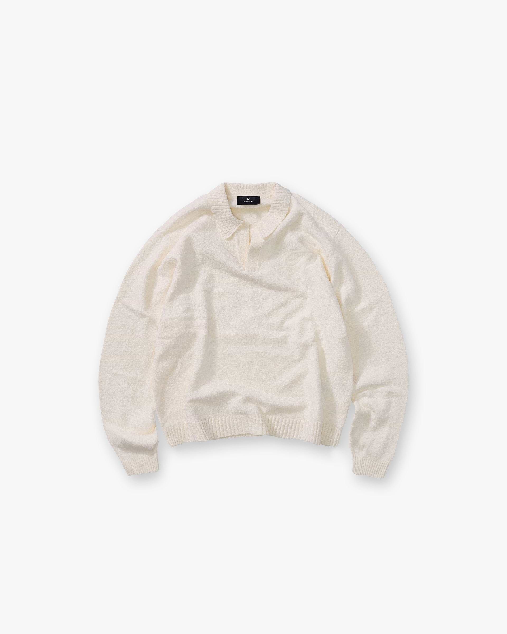 Knitted Polo - Aged White