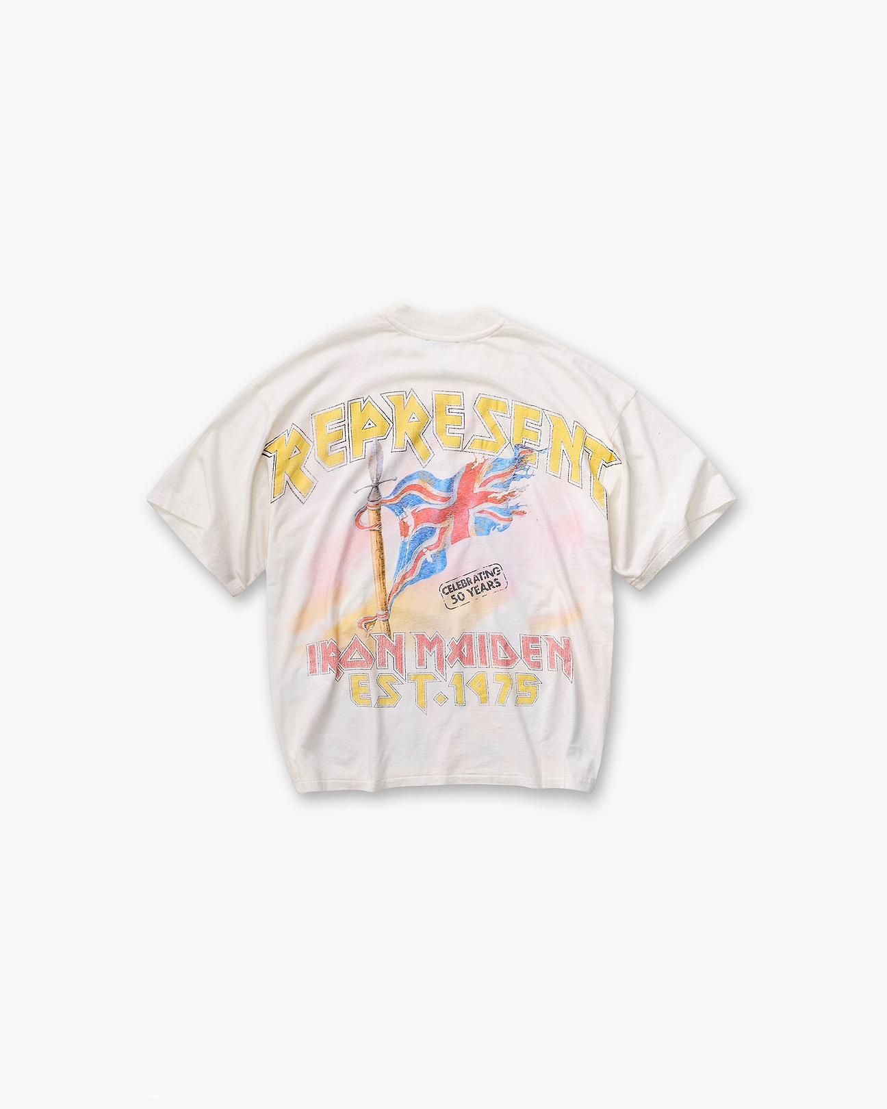 Represent X Iron Maiden Steed T-Shirt | White | REPRESENT