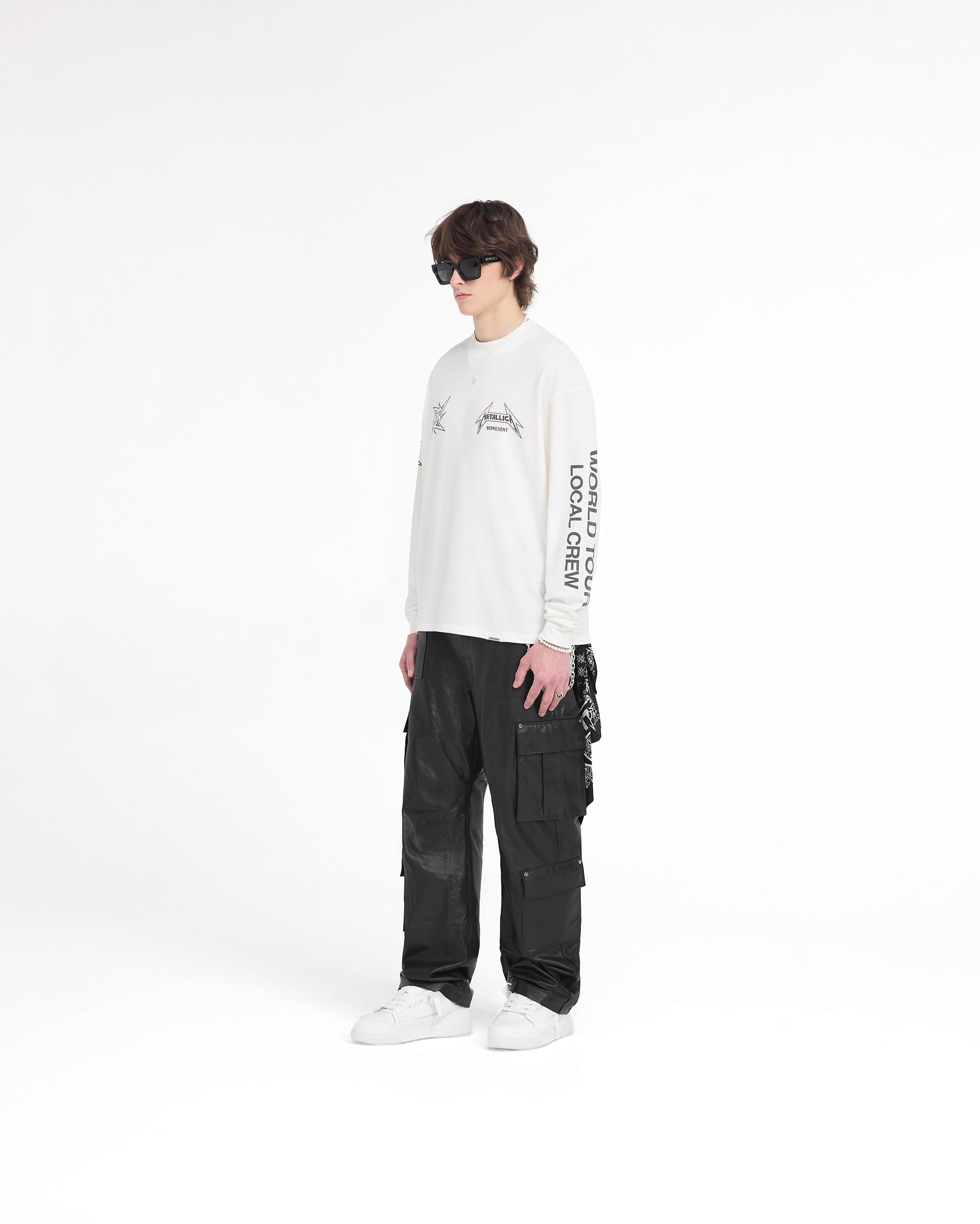 Represent X Metallica Local Crew Long Sleeve T-Shirt - Flat White