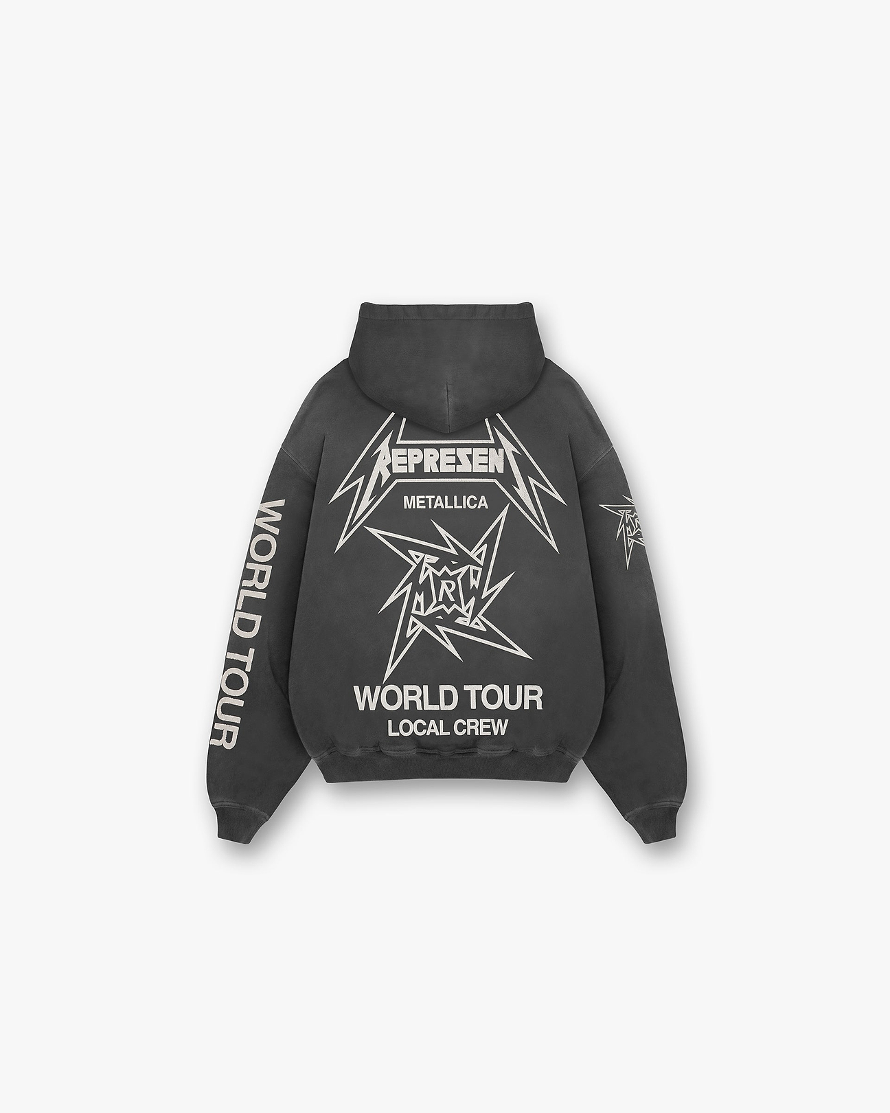 Metallica Local Crew Zip Hoodie | Stained Black | REPRESENT