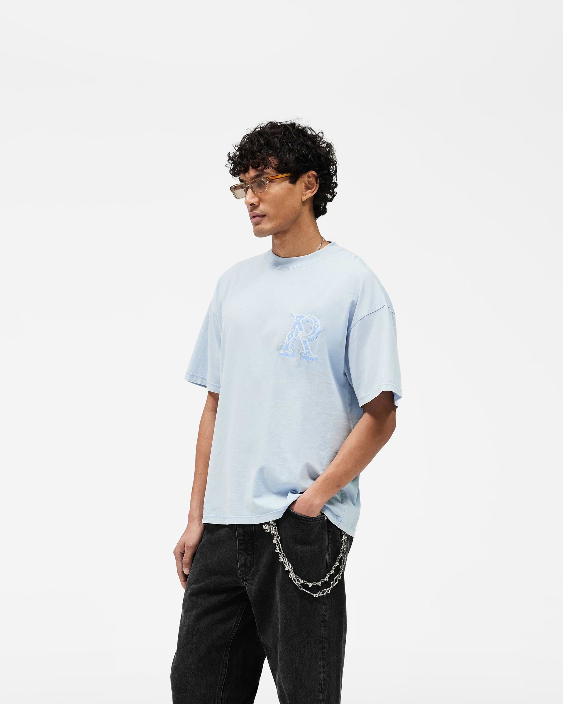 Western Initial T-Shirt - Mountain Blue