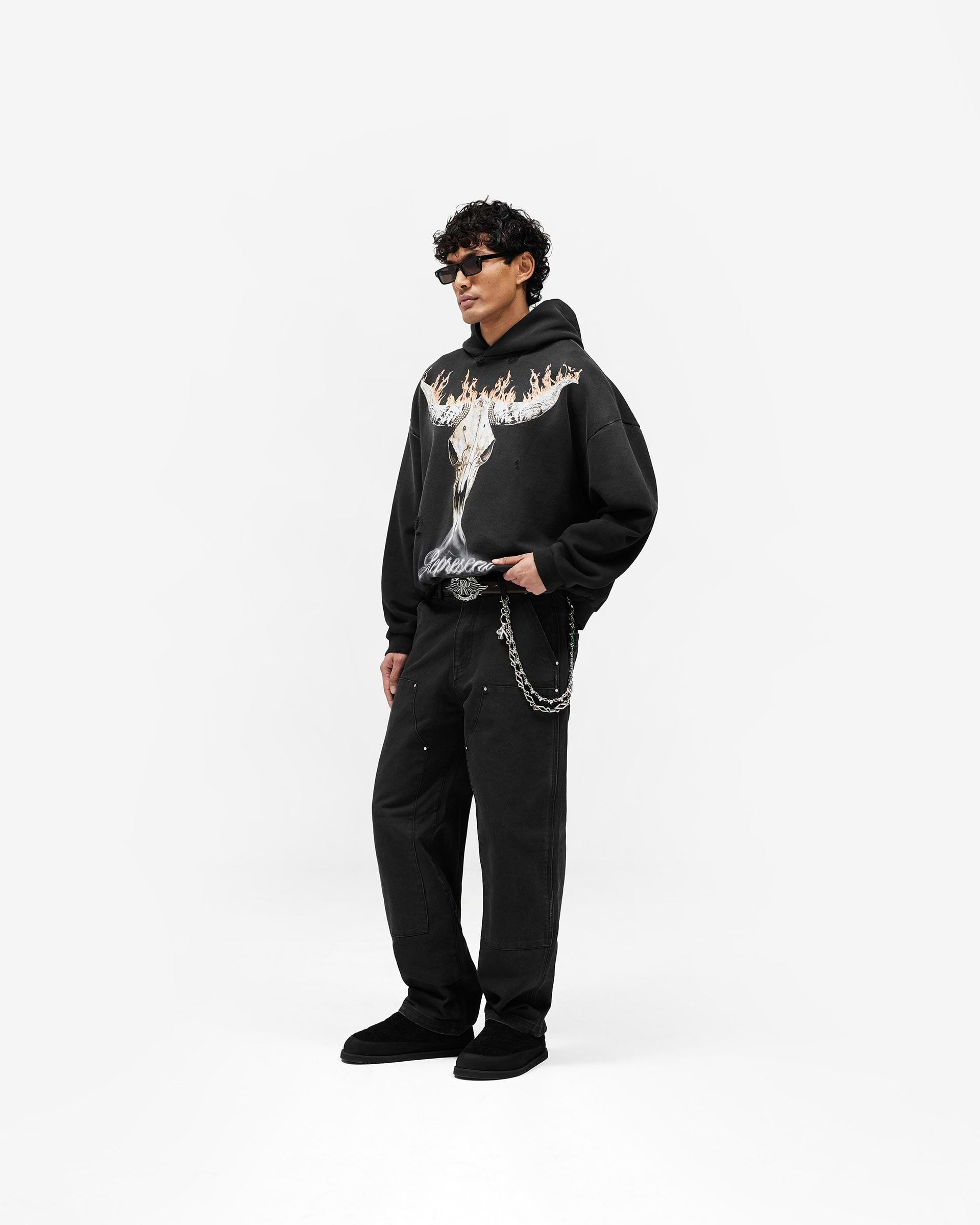 British Cowboys Hoodie - Stained Black