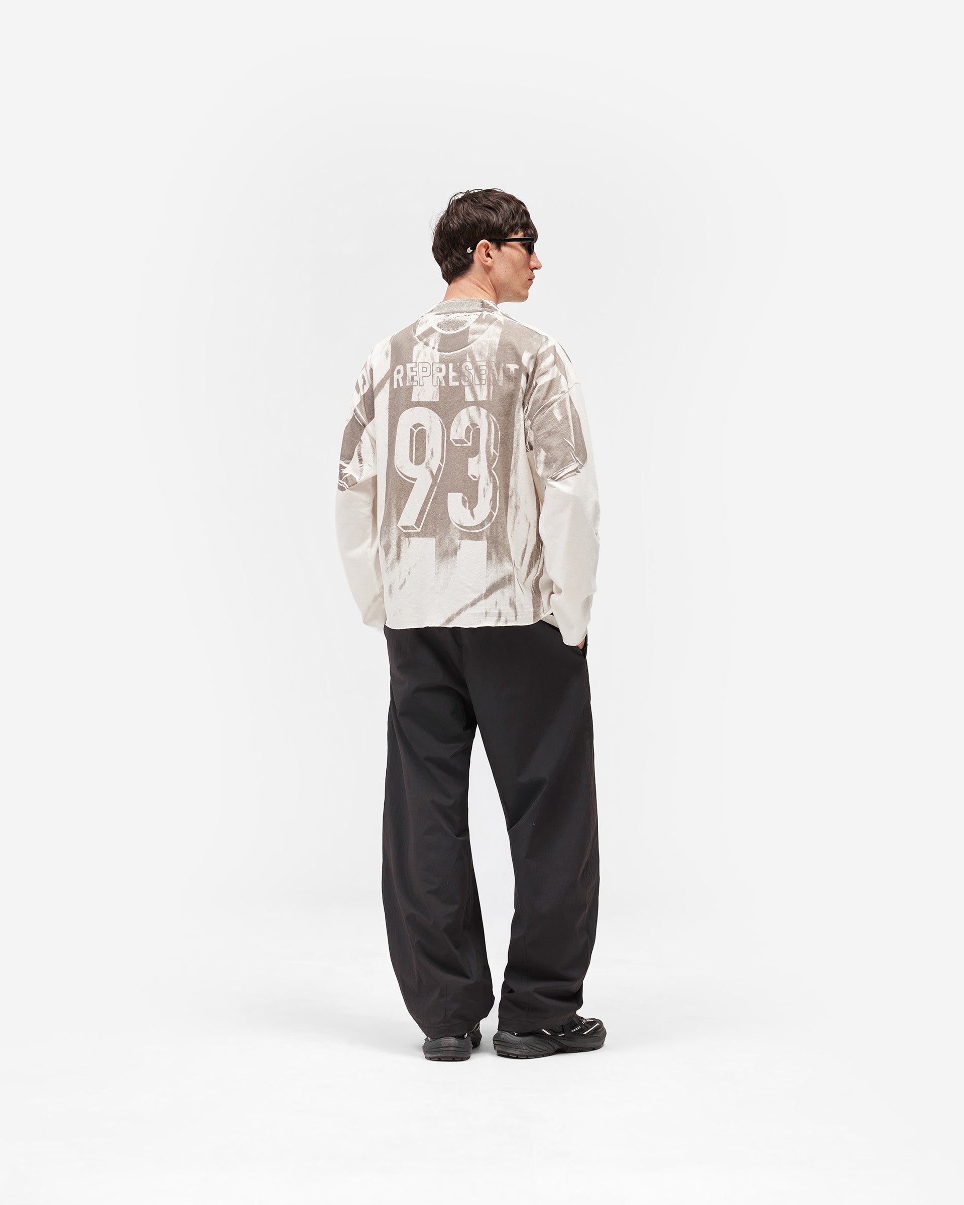 Printed Long Sleeve T-Shirt - Flat White
