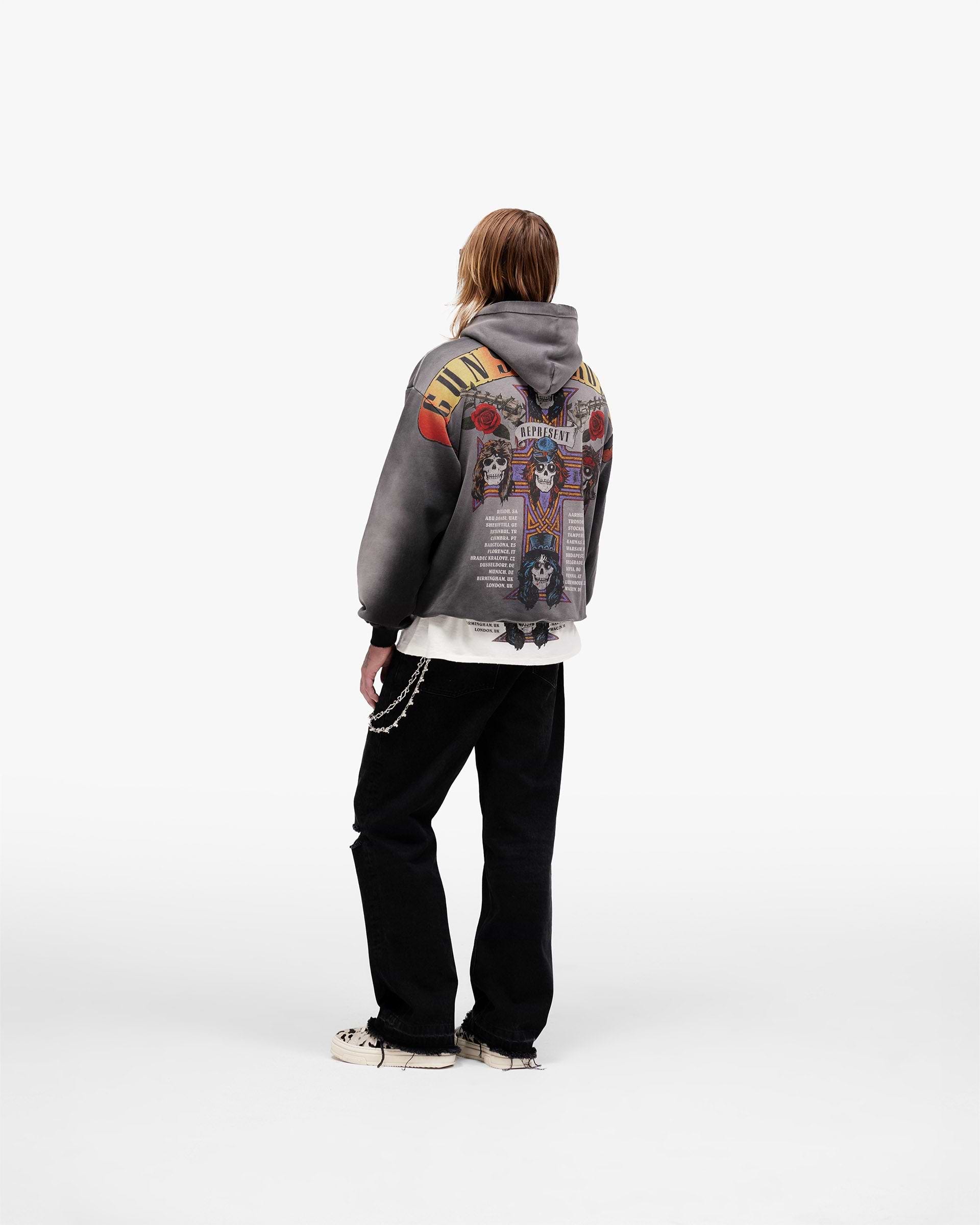Represent X Guns N' Roses Tour Hoodie - Stained Black