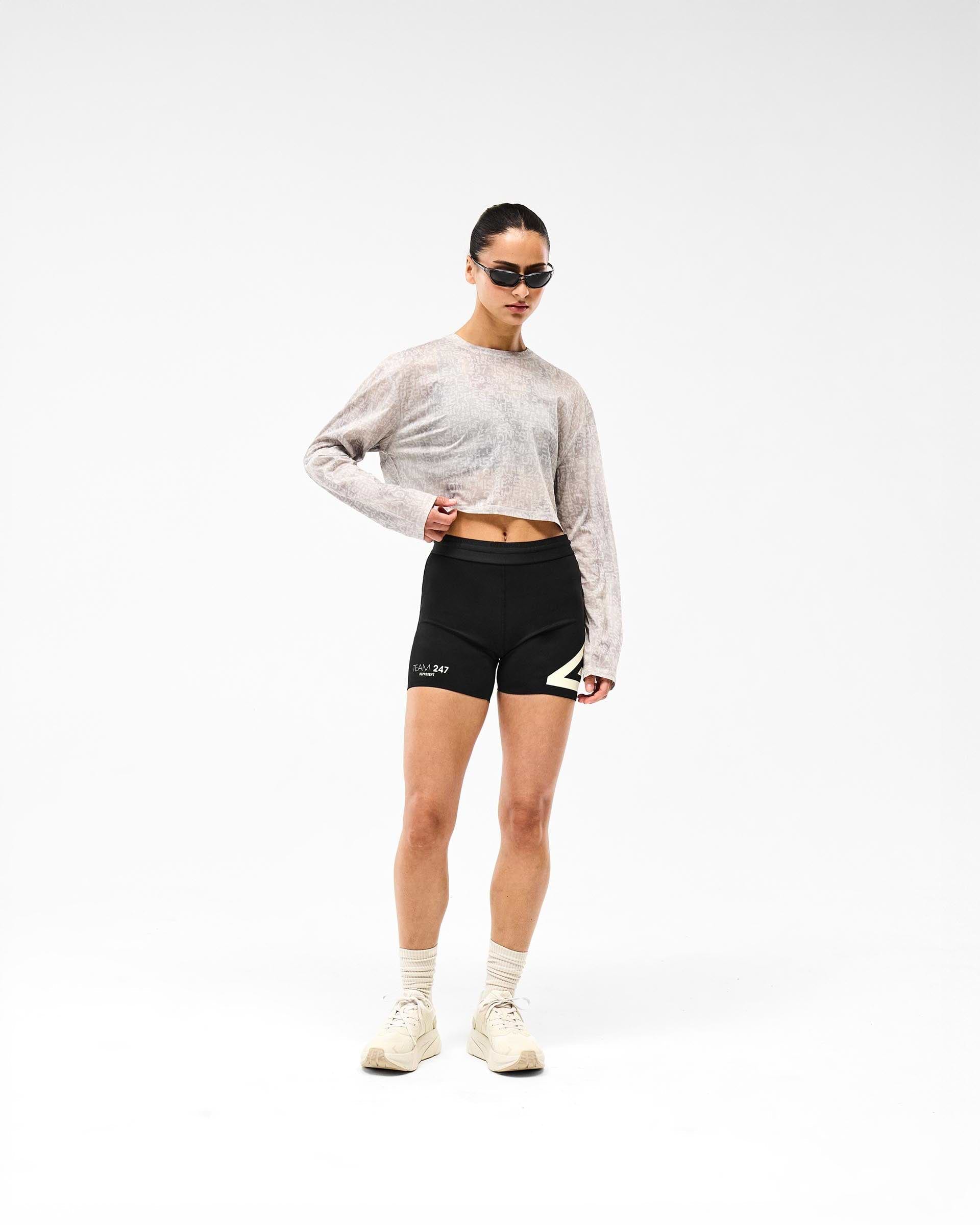 247 Glitch Cropped Training T-Shirt - Grey