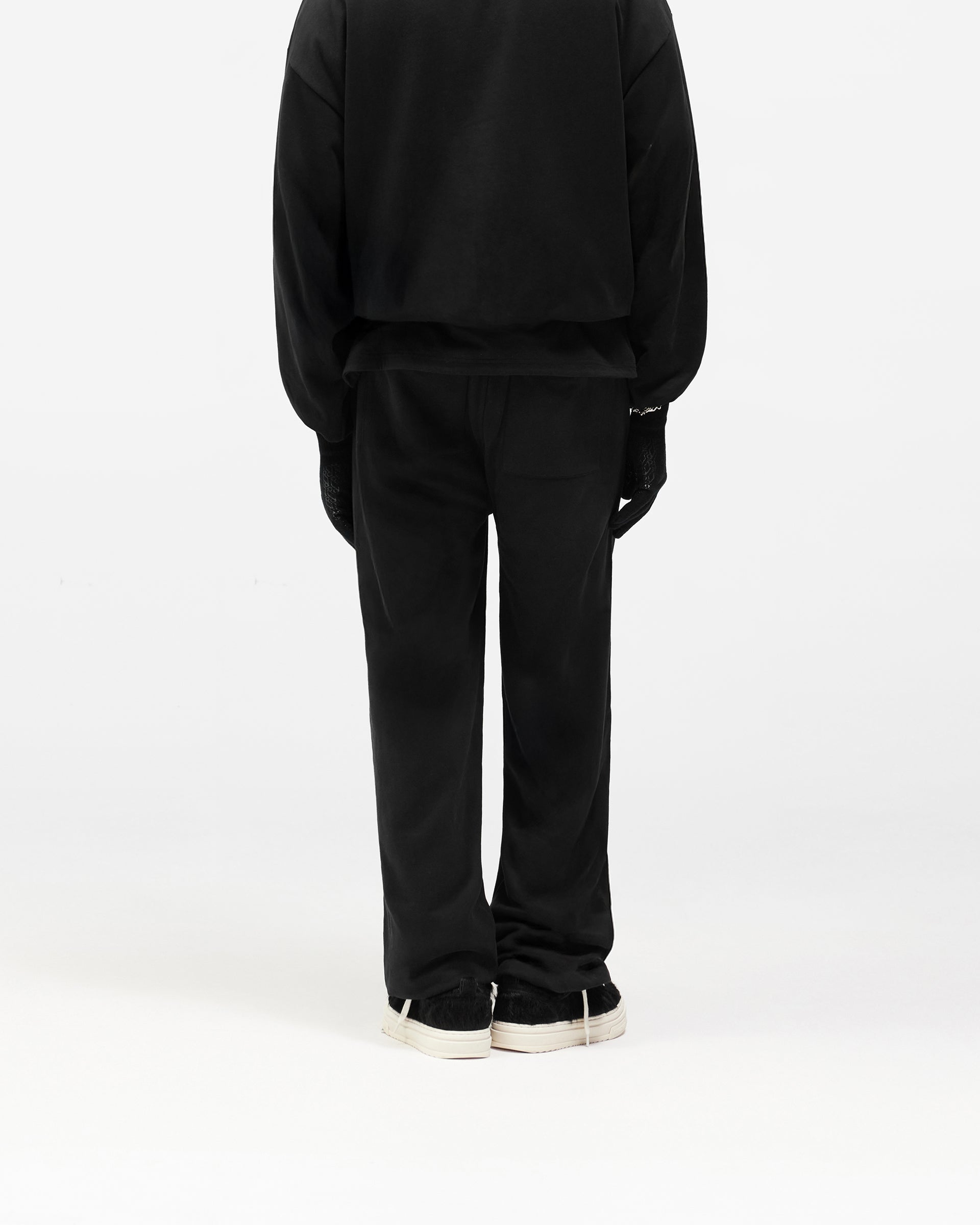 Dual Layer Script Sweatpants - Jet Black