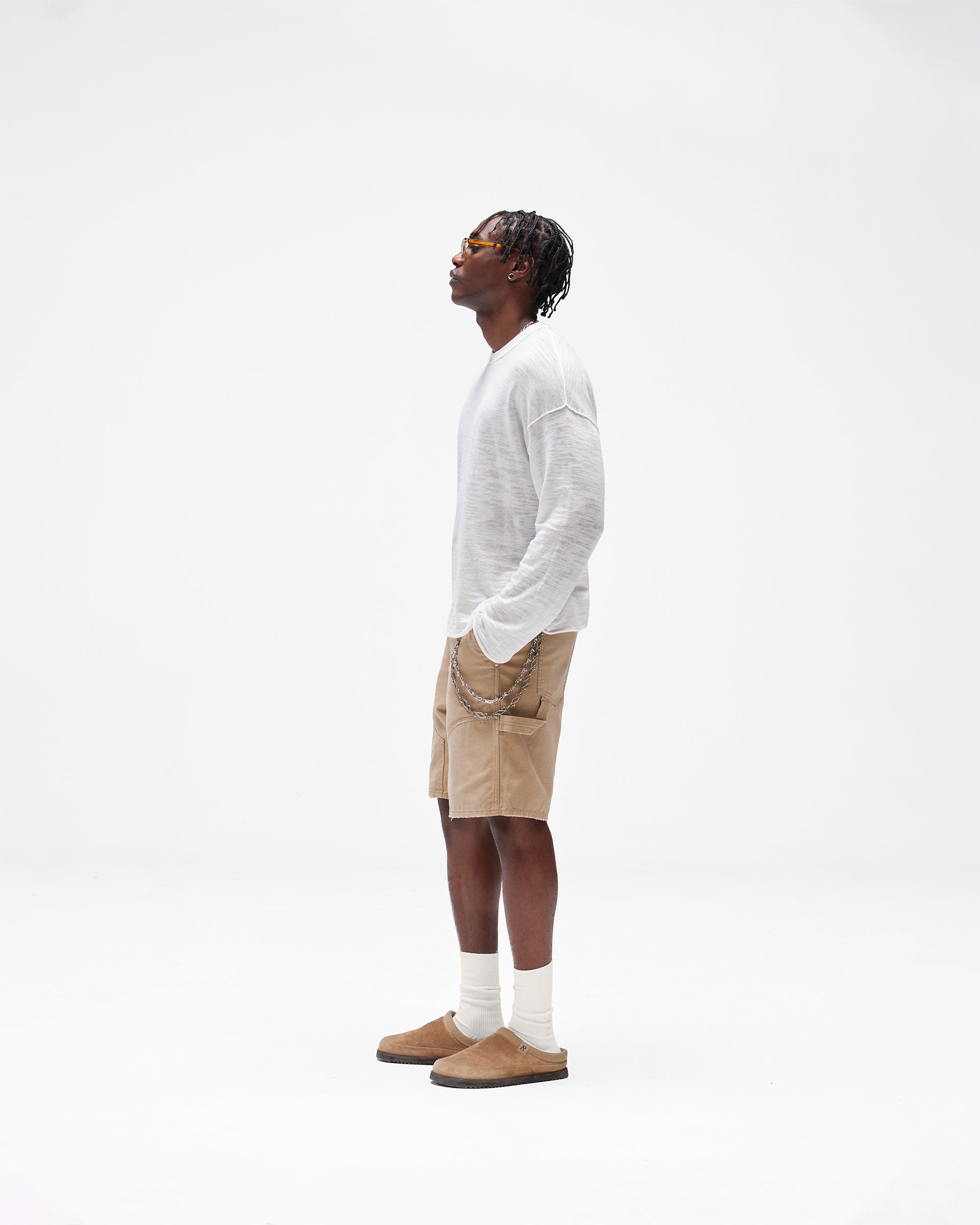 Long Sleeve Slub Knit T-Shirt - Flat White