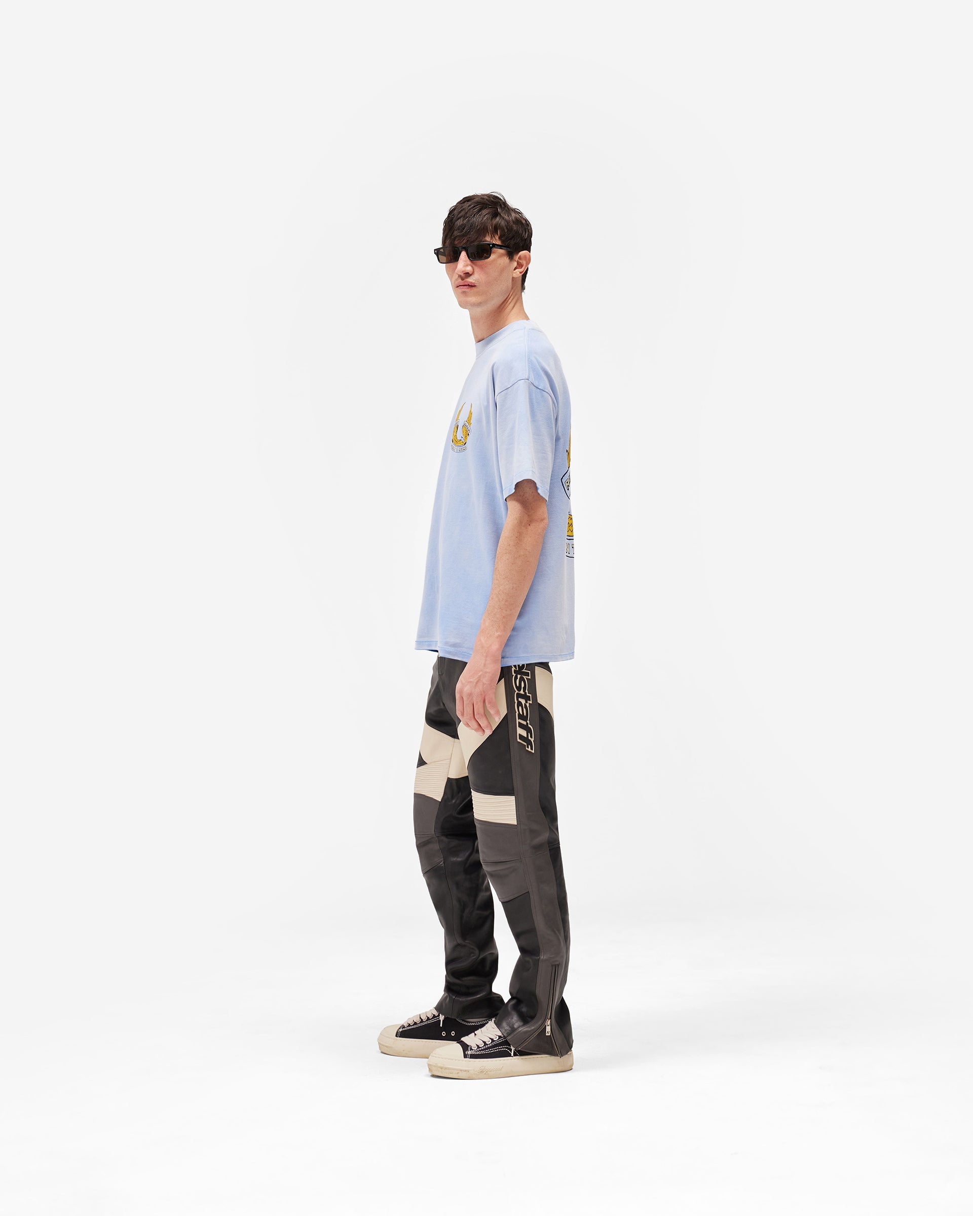 Represent X Belstaff Born To Bike T-Shirt - Mid Blue