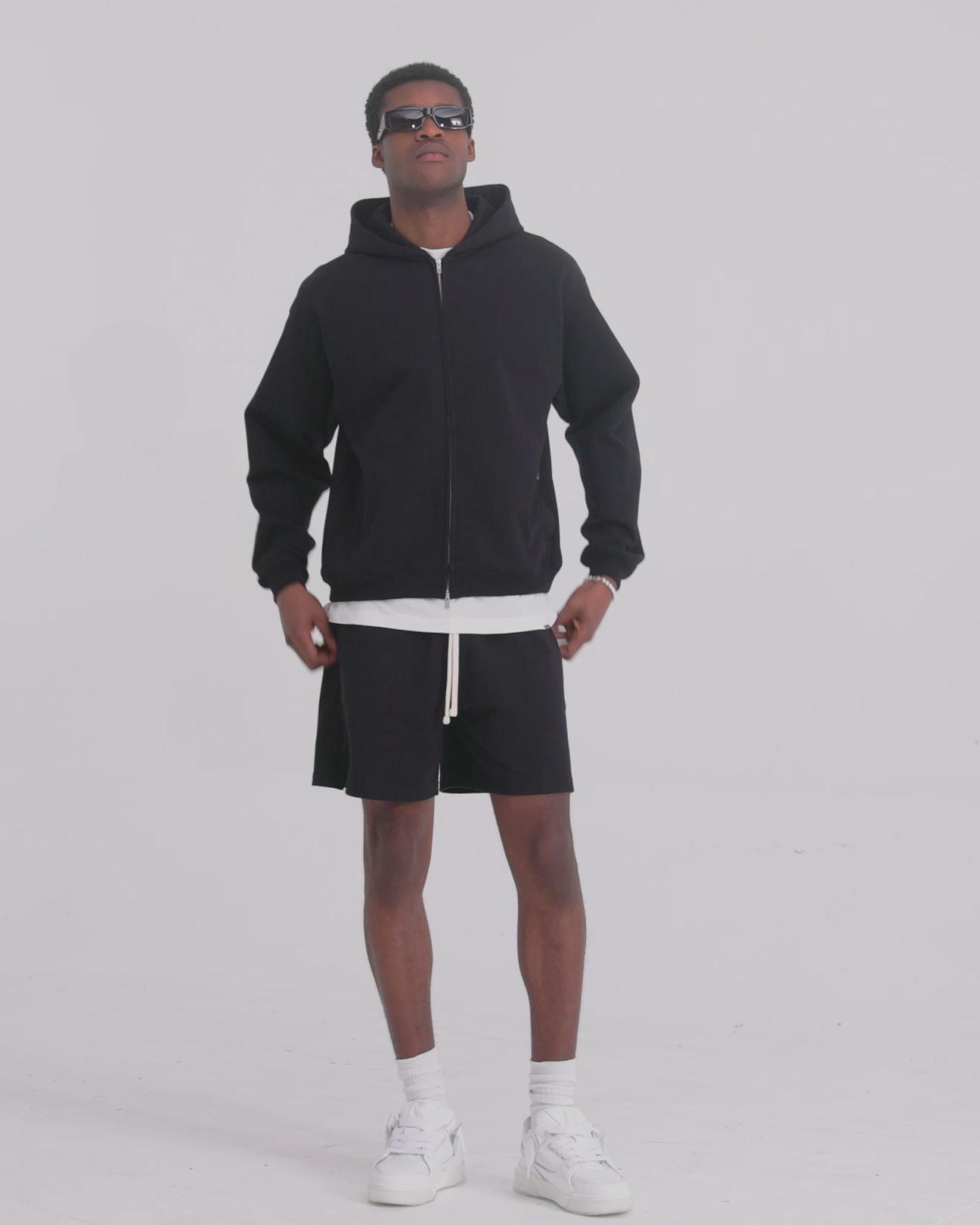 Black Initial Oversize Zip Hoodie | Mens Hoodies | REPRESENT