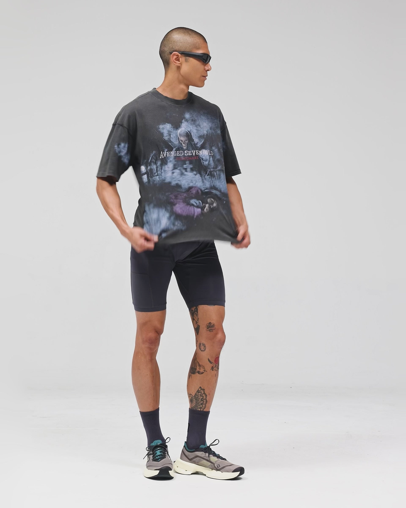 REPRESENT 247 メンズ ハイブリッドTシャツ 黒 (M) 新品 247 x Avenged Sevenfold Nightmare Tee Black | Mens T-Shirts
