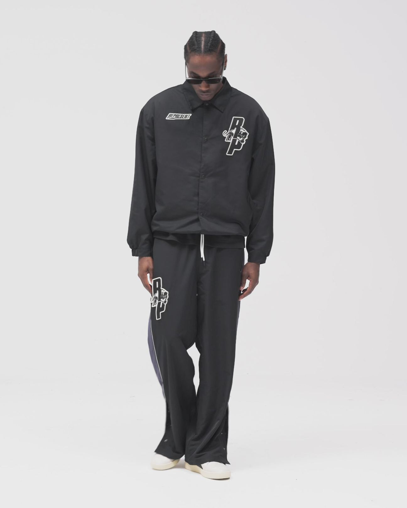 Black Represent x Puma Hoops Coach Jacket | Mens Jackets | REPRESENT