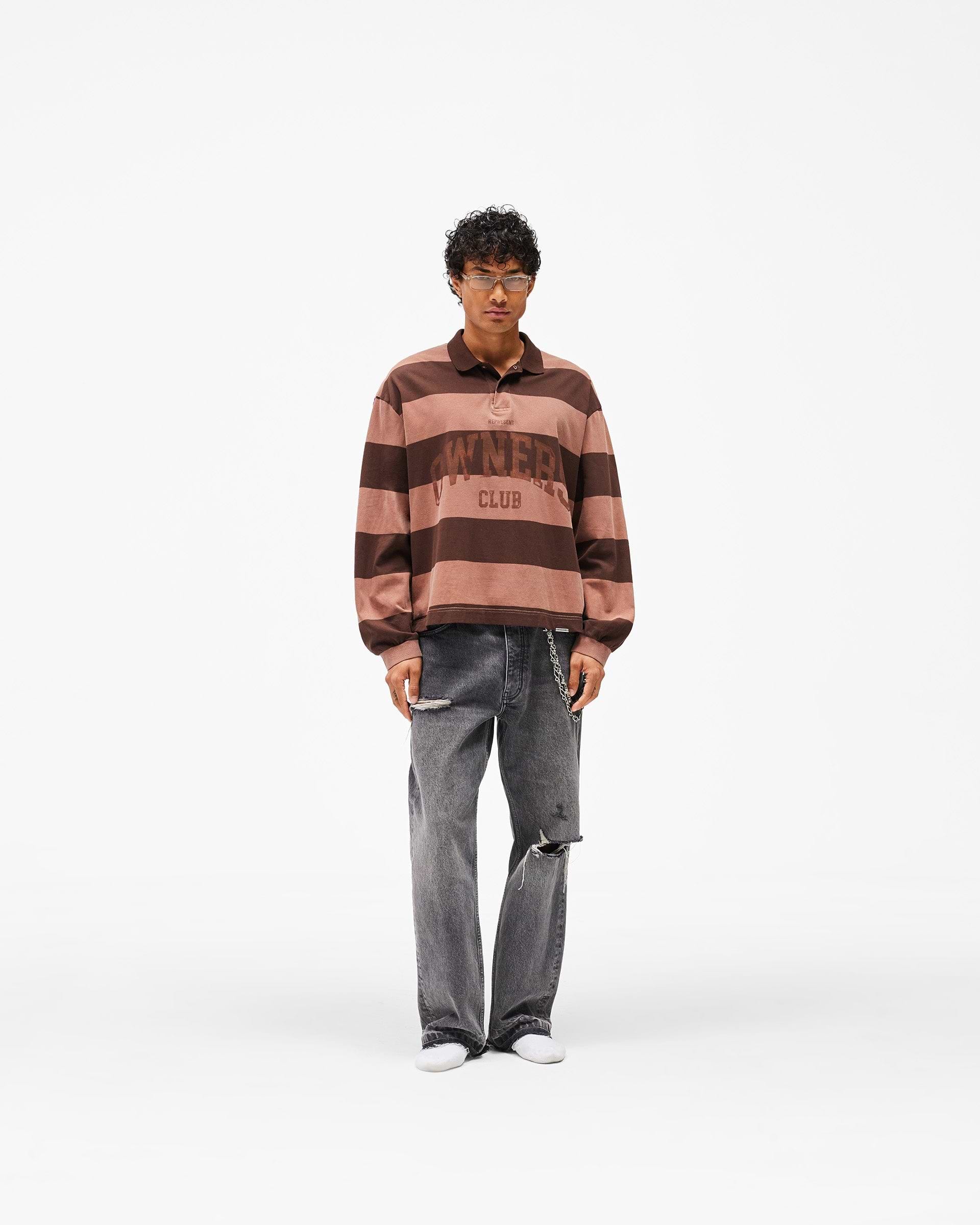 Represent Owners Club Stripe Rugby Polo - Sienna