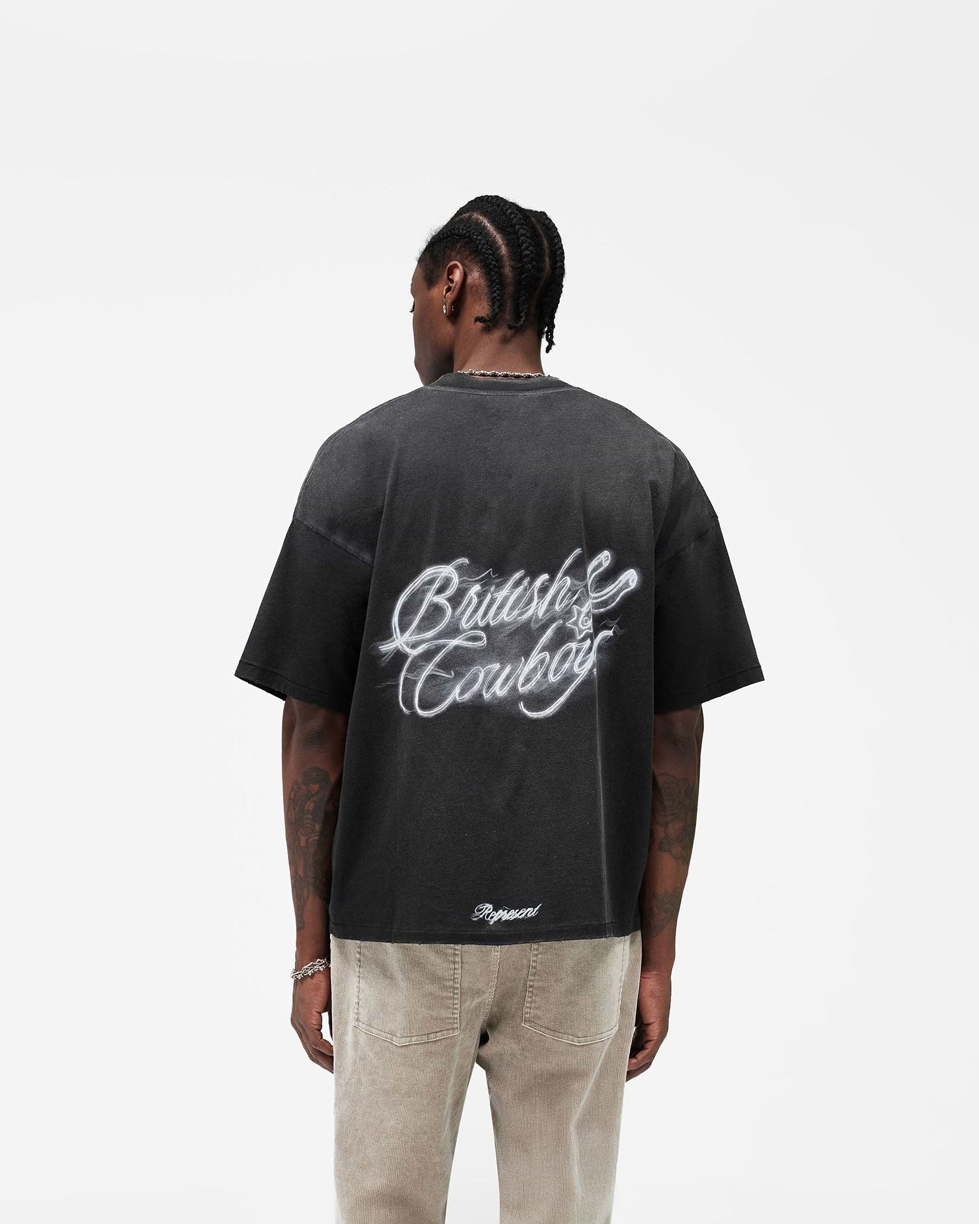 British Cowboys T-Shirt - Stained Black