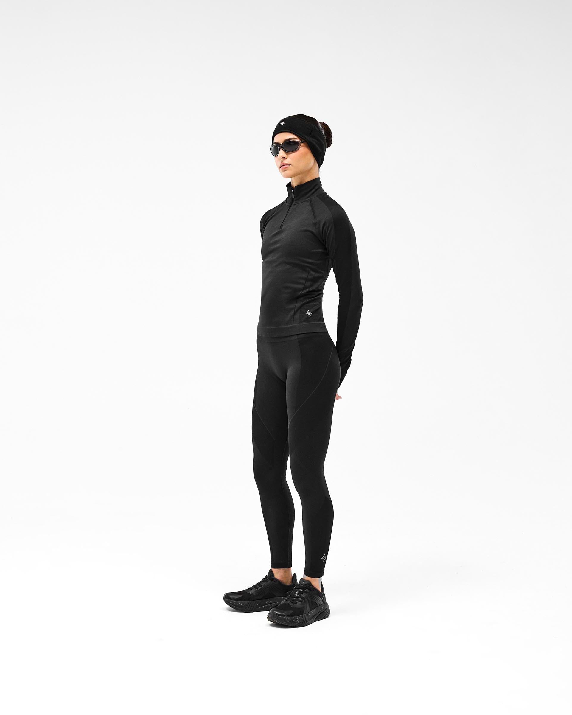247 Sculpt Seamless Quarter Zip Jacket - Black