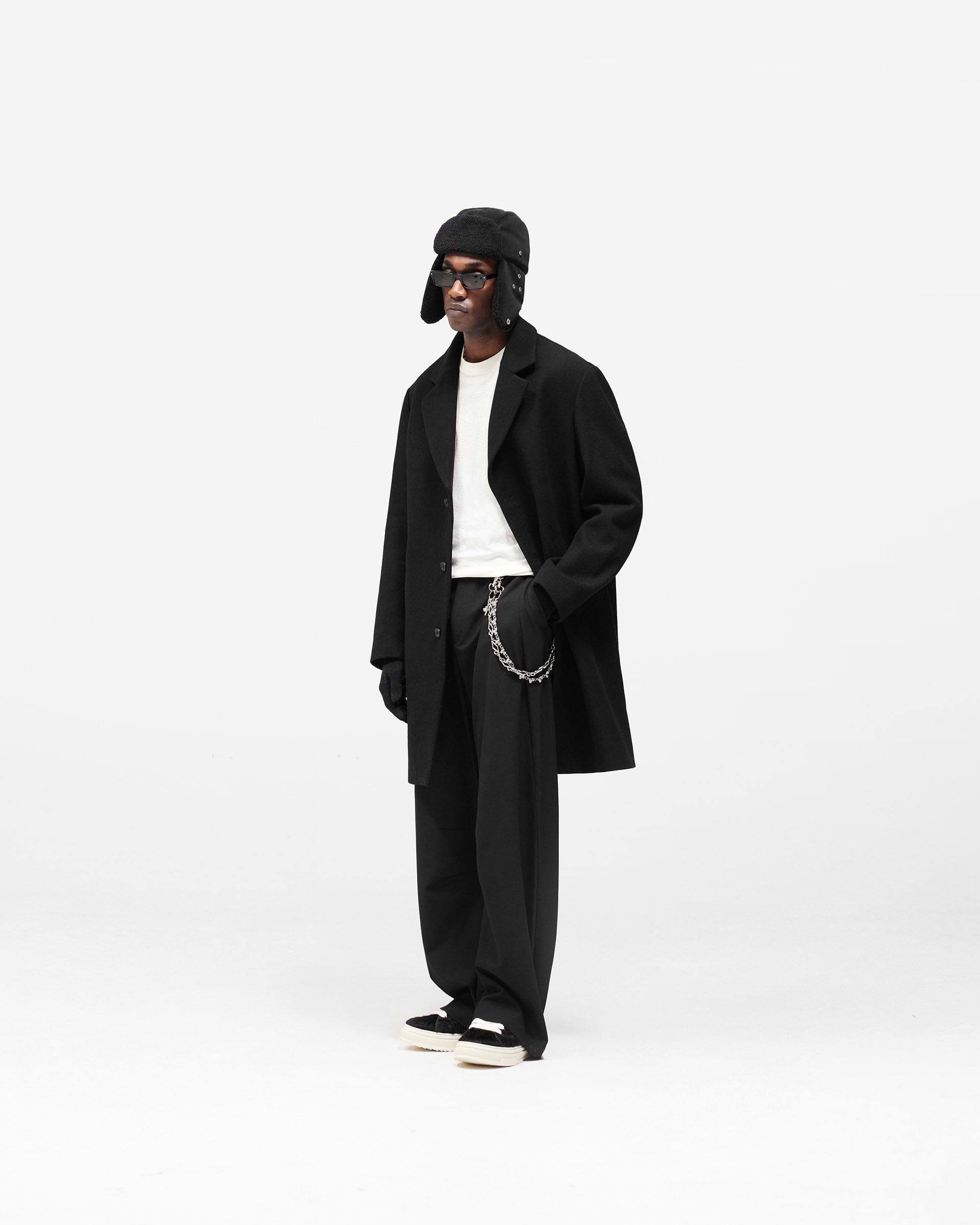 Relaxed Overcoat - Jet Black