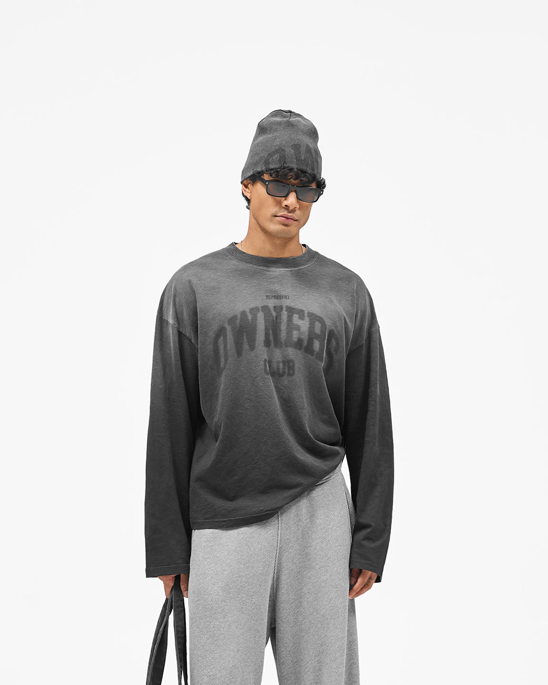 Represent Owners Club Long Sleeve T-Shirt - Weathered Black