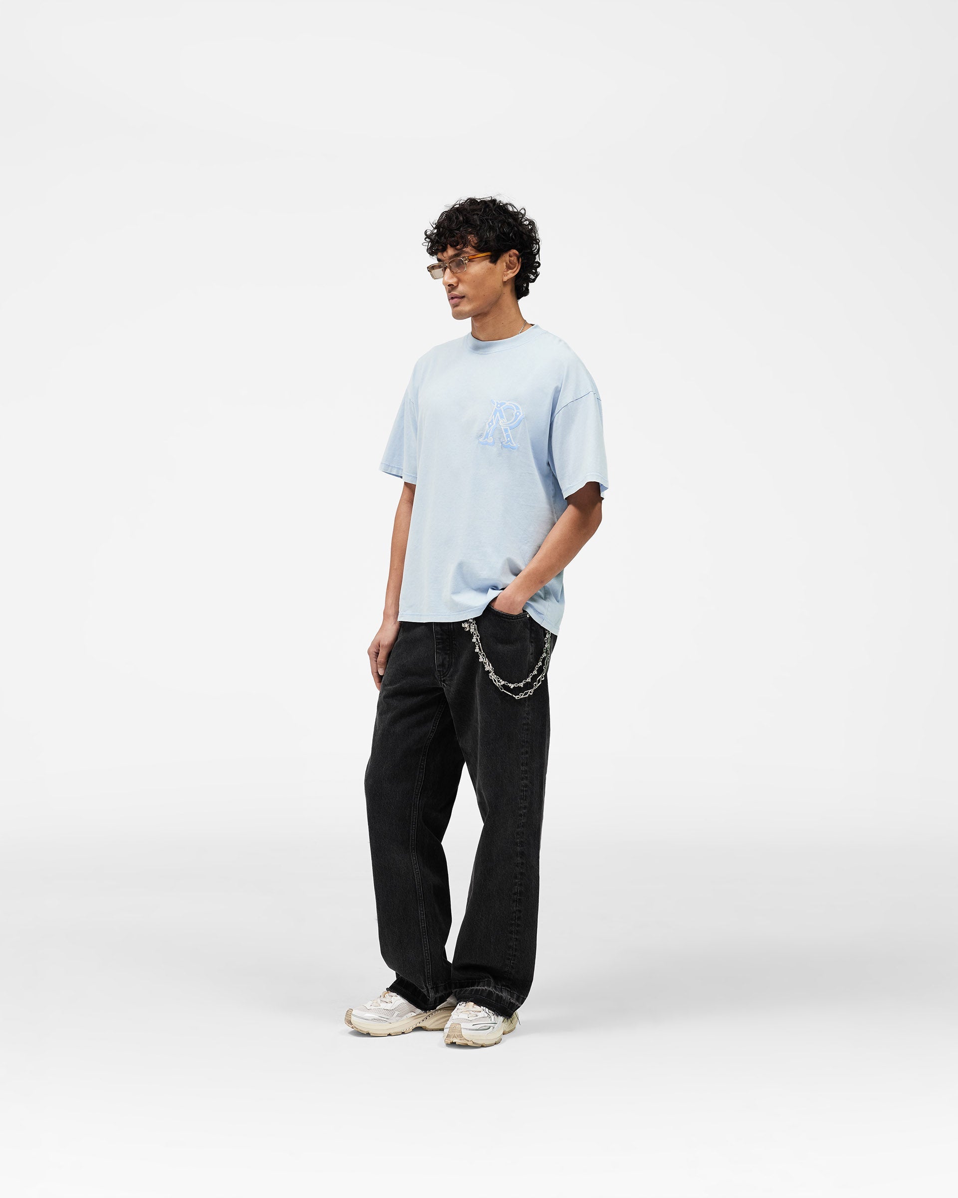 Western Initial T-Shirt - Mountain Blue