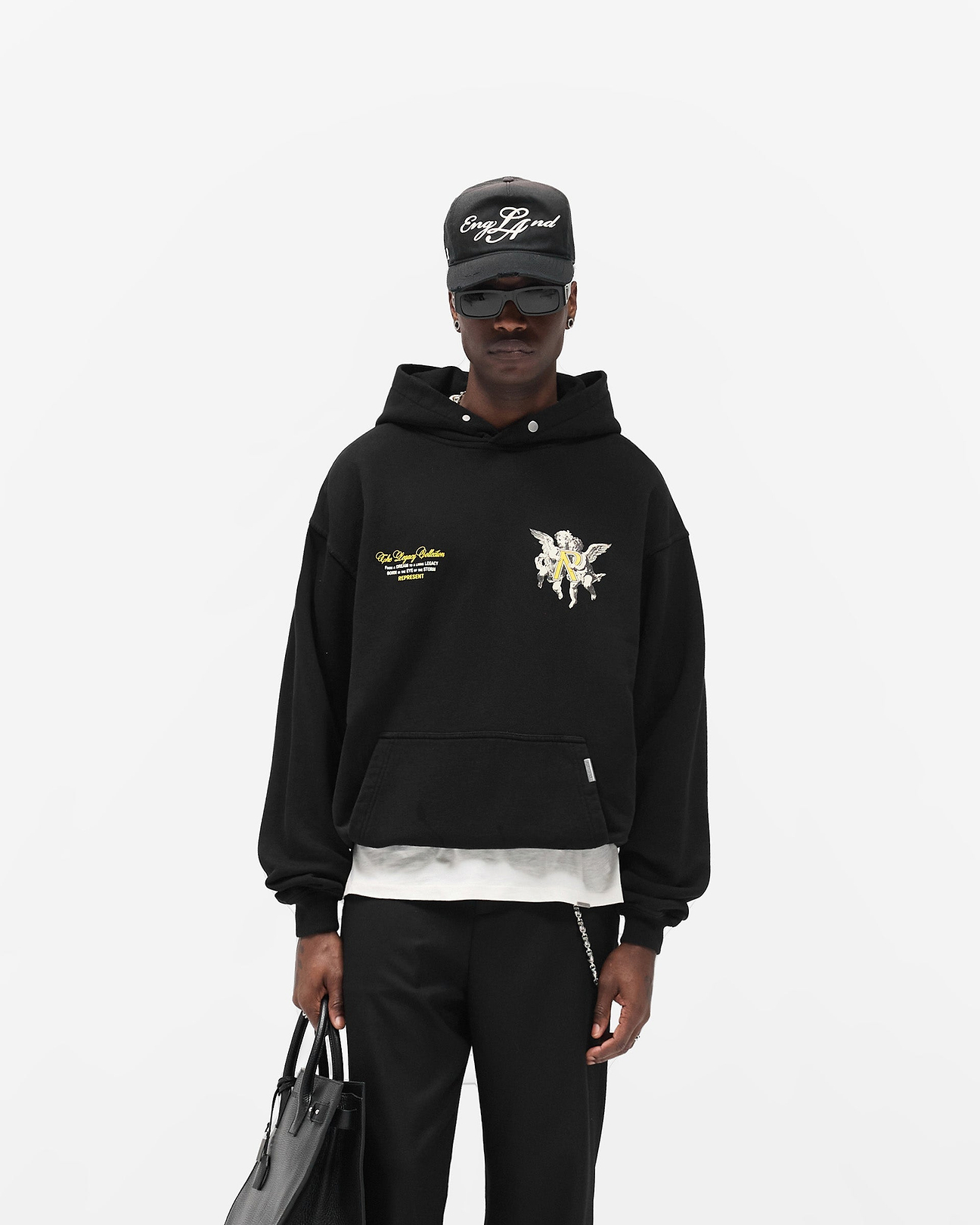 Legacy Cherubs Hoodie Black | Mens Hoodies | REPRESENT