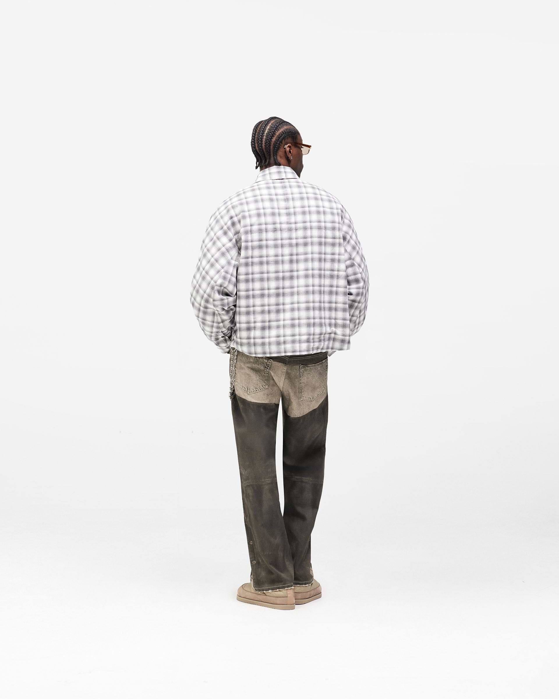 Arch Flannel Shirt - Flat White Jet Black
