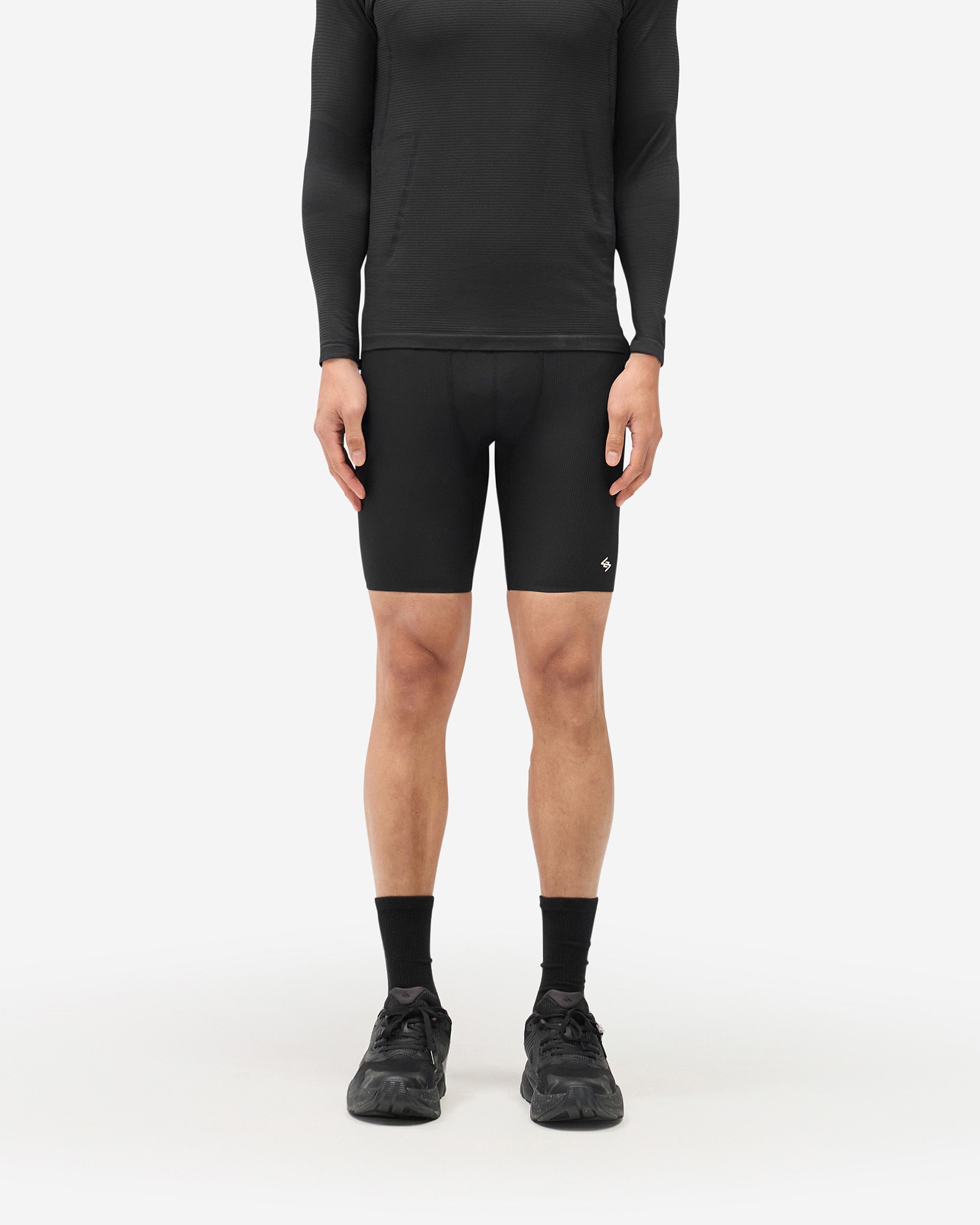 247 Ribbed Half Tight - Jet Black