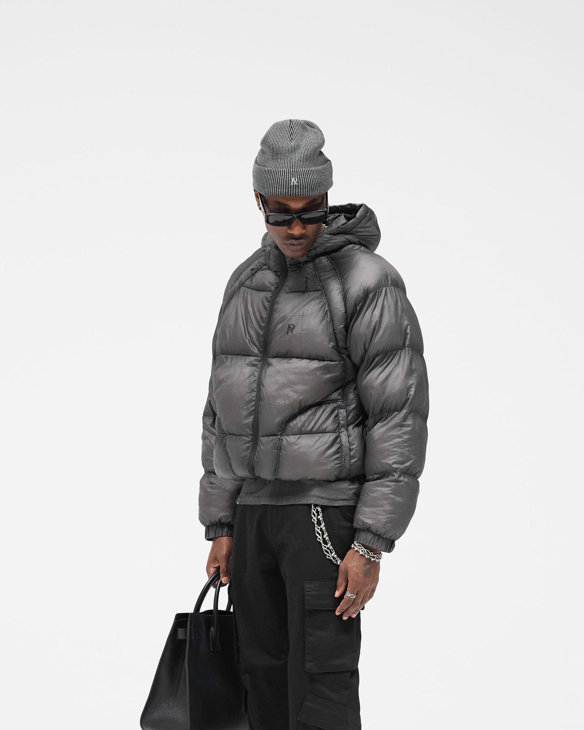 Translucent Hooded Puffer - Washed Black
