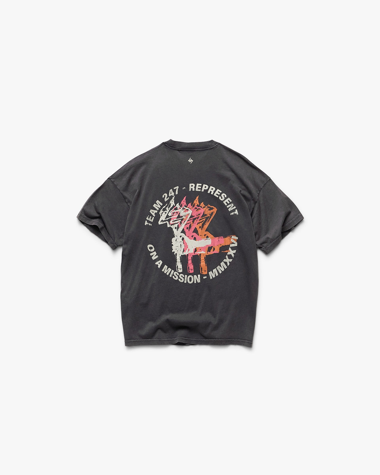 Washed Black 247 Torch T Shirt | 247 SS26 T-Shirts | REPRESENT