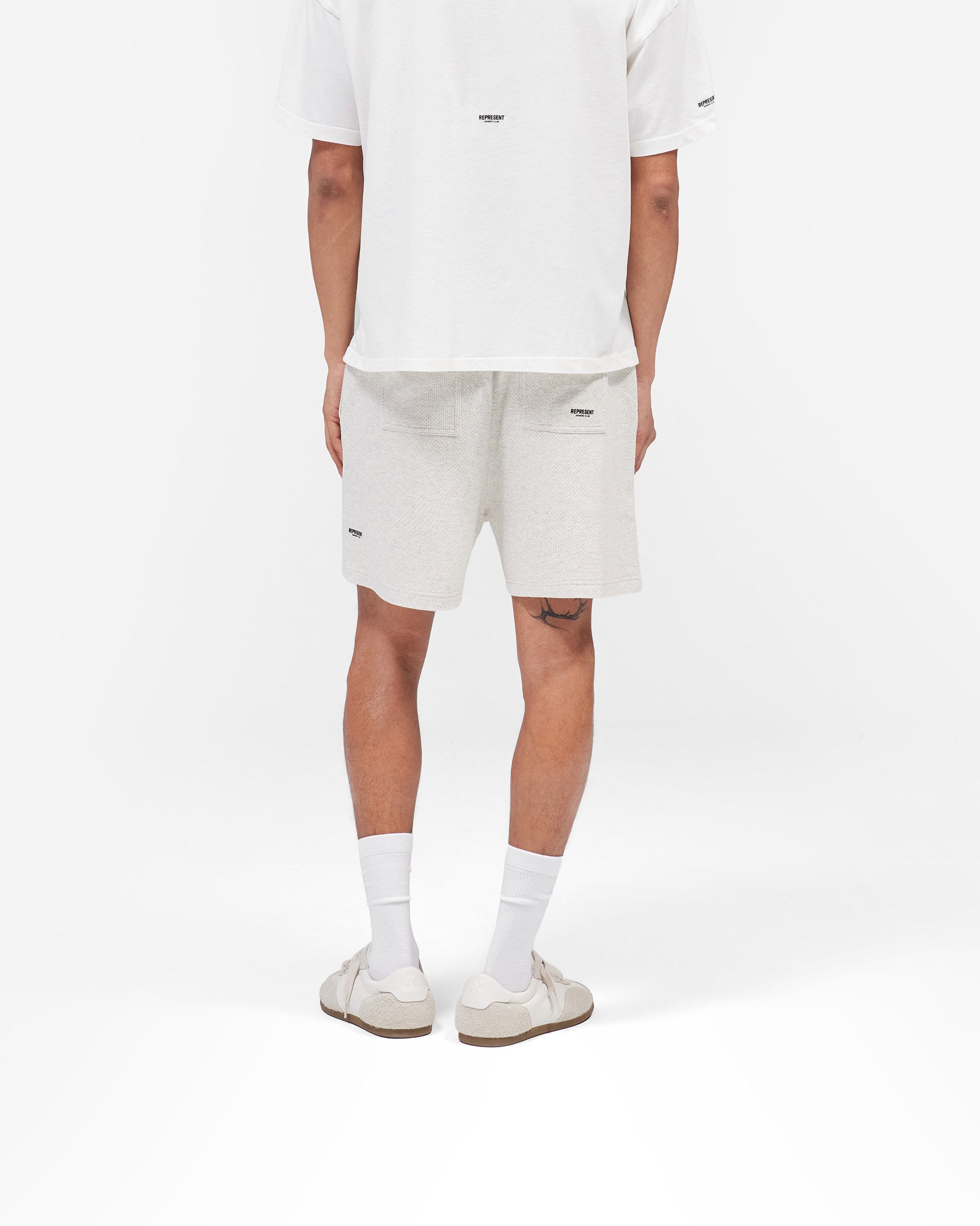 Micro Owners Club Mesh Shorts - Cream Marl