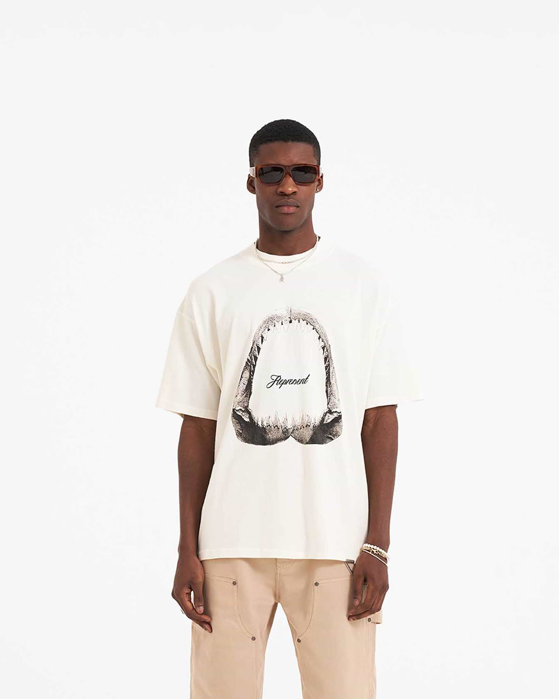 Shark Jaws T-Shirt - Flat White