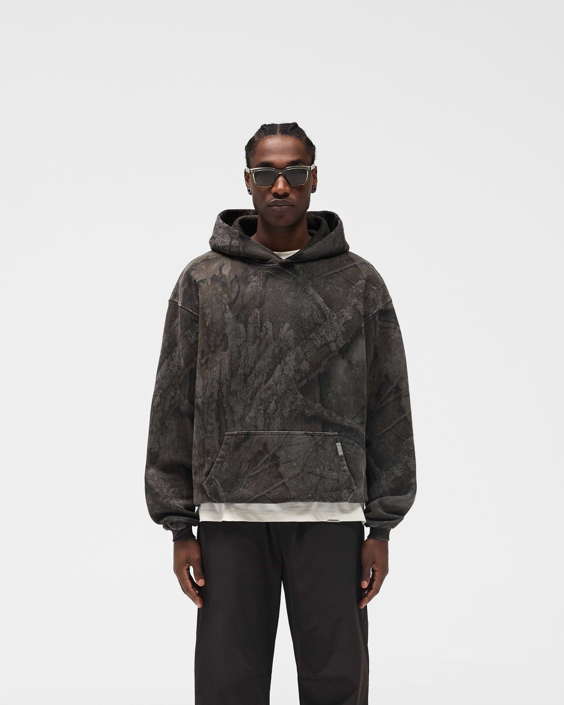 Initial Overdye Realtree® Oversized Hoodie - Overdyed Black