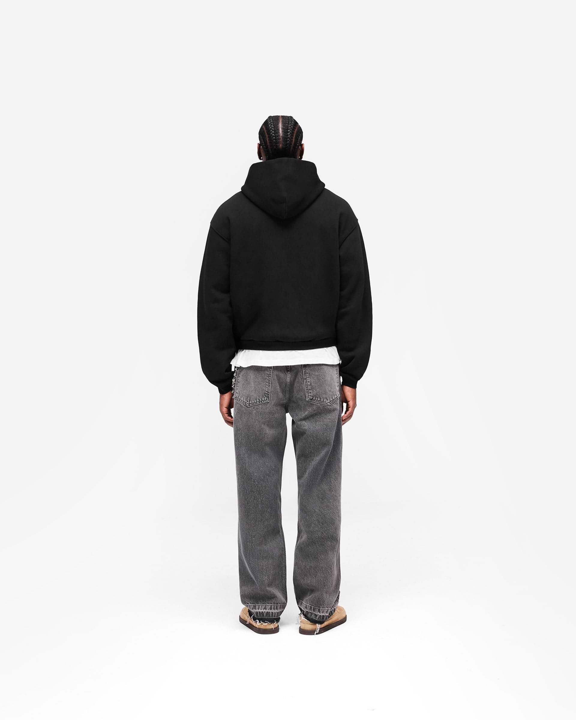 GH Shrunken Zip Hoodie - Jet Black