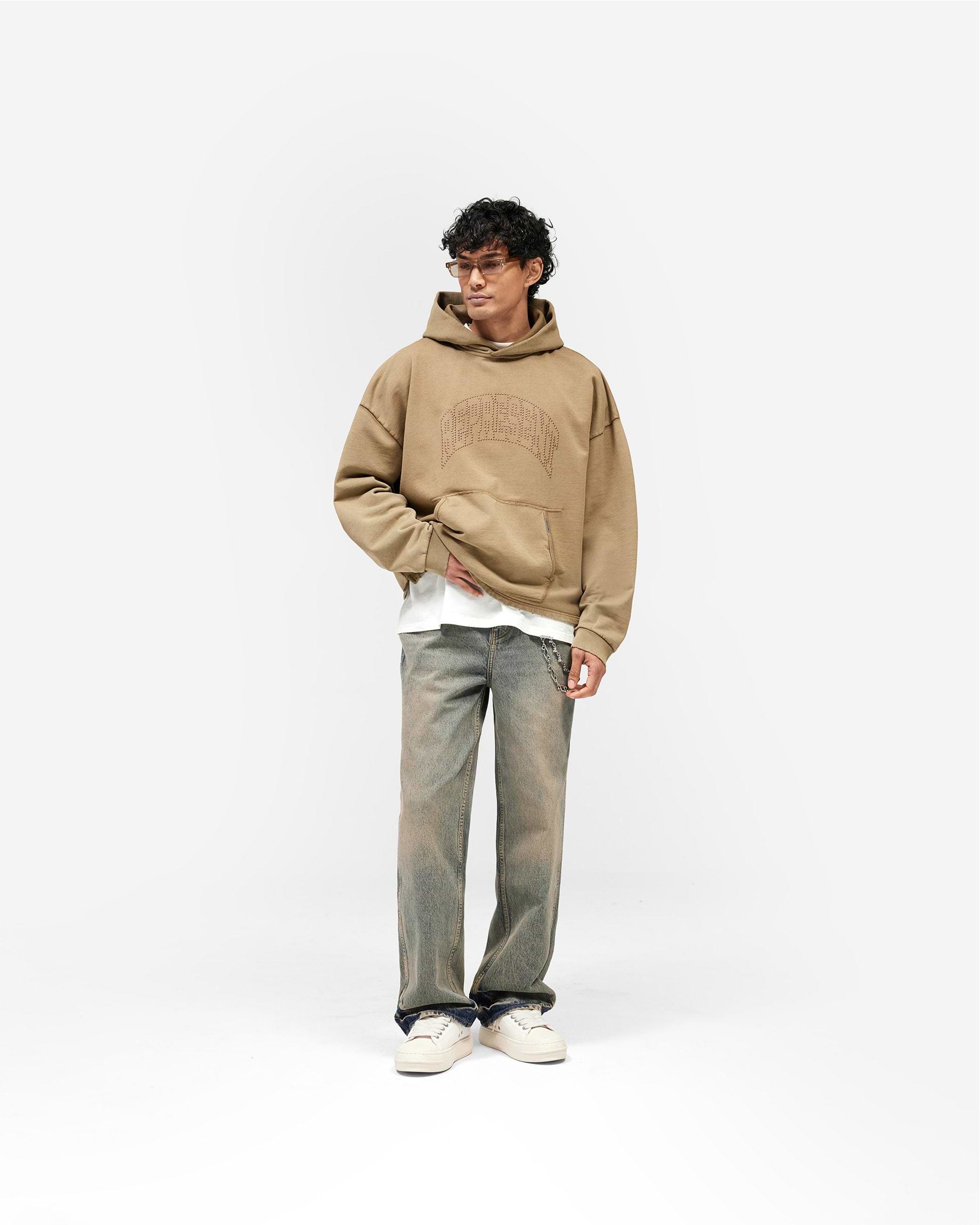 Represent Embellished Hoodie - Vintage Khaki