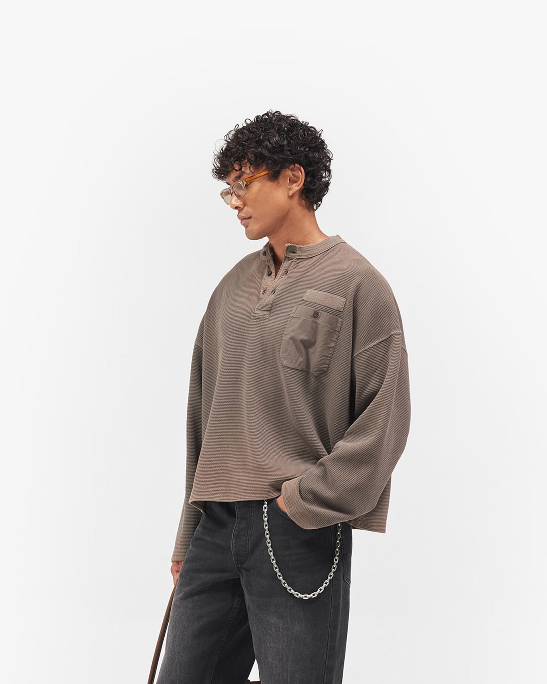 Heavyweight Henley Sweater - Vintage Falcon