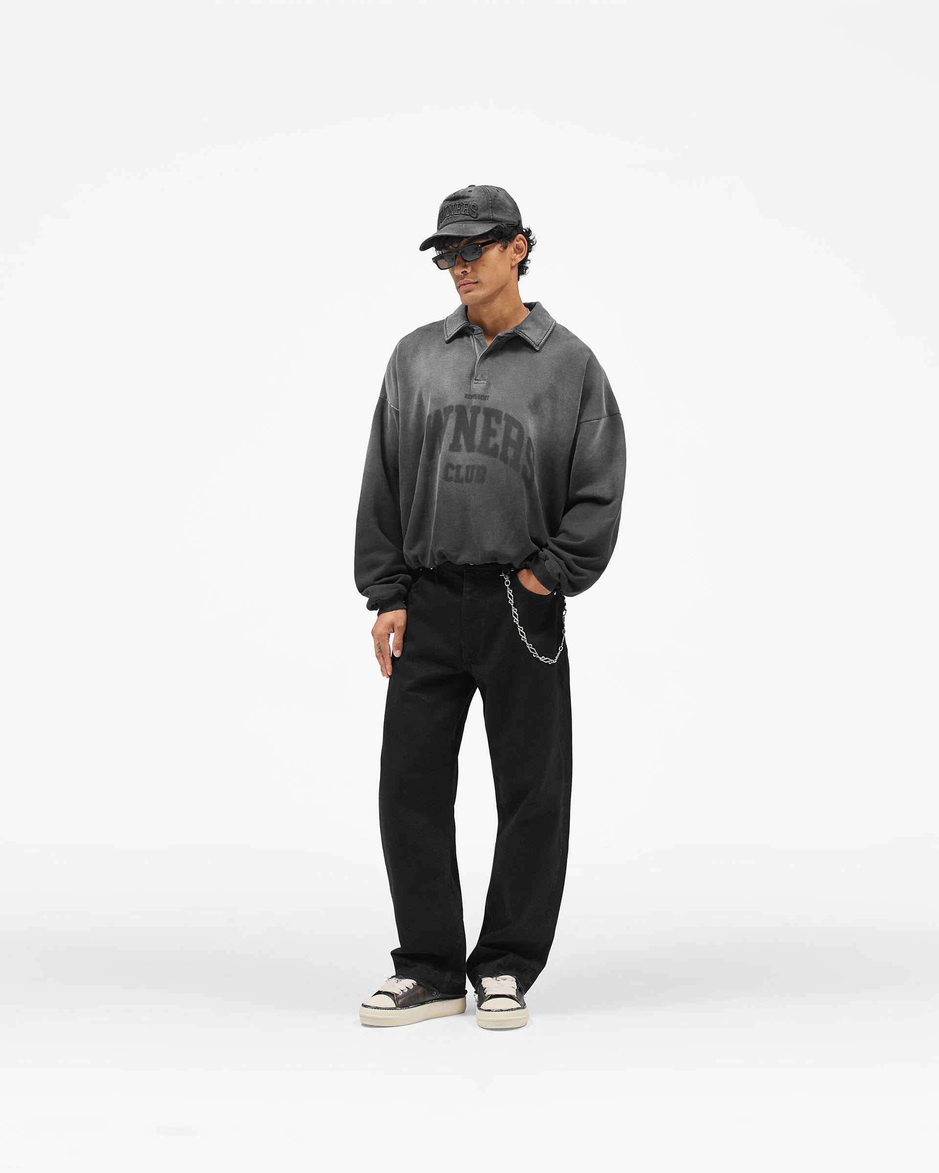 Represent Owners Club Rugby Sweater - Weathered Black