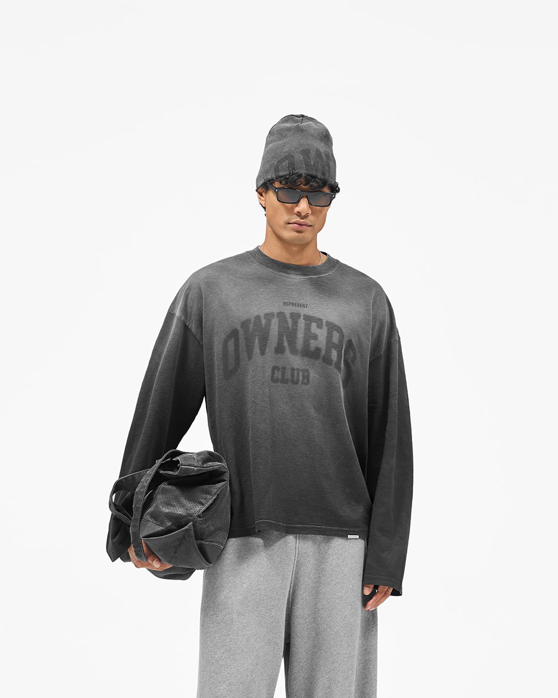 Represent Owners Club Long Sleeve T-Shirt - Weathered Black