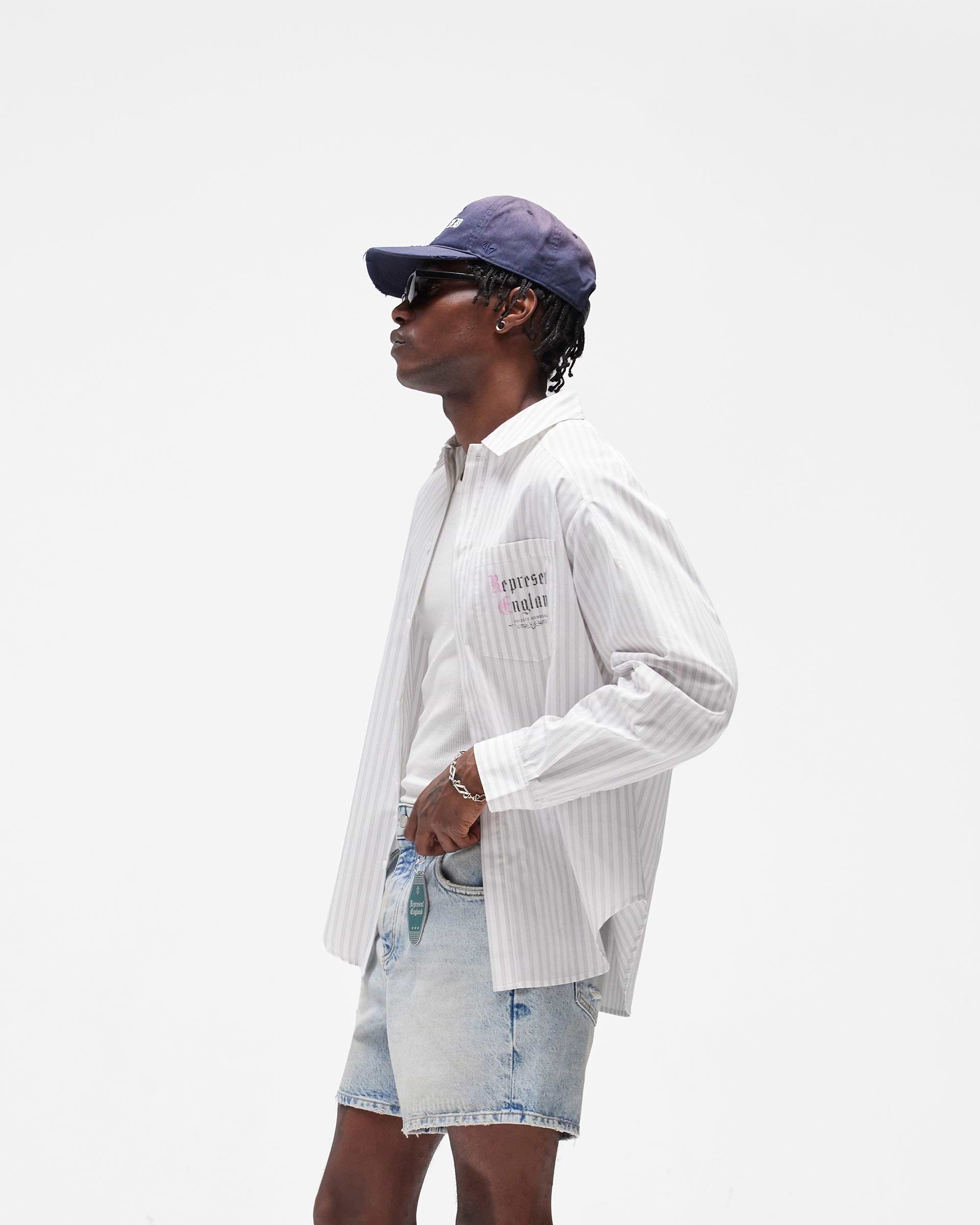Pinstripe Shirt - Flat White