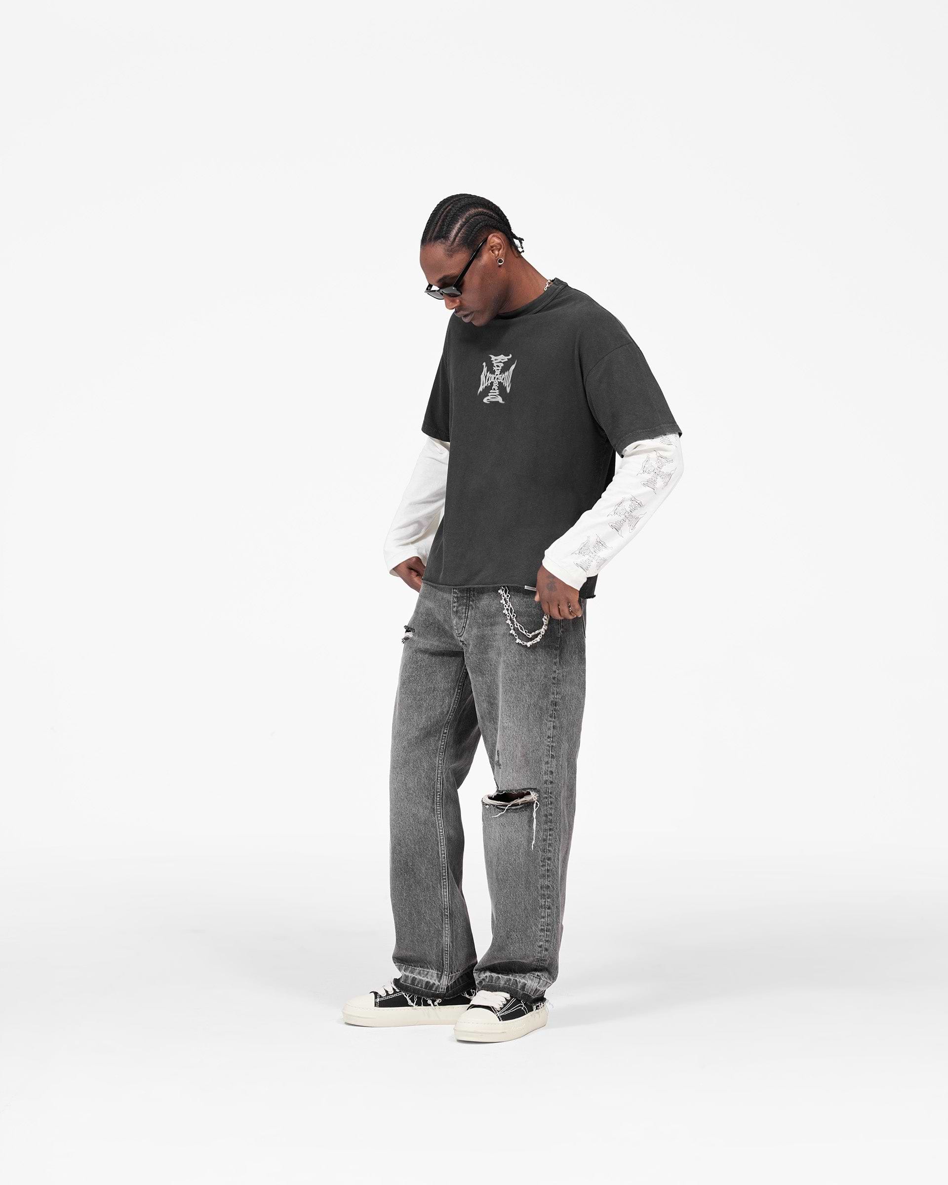 MH Stack Long Sleeve T-Shirt - Faded Black