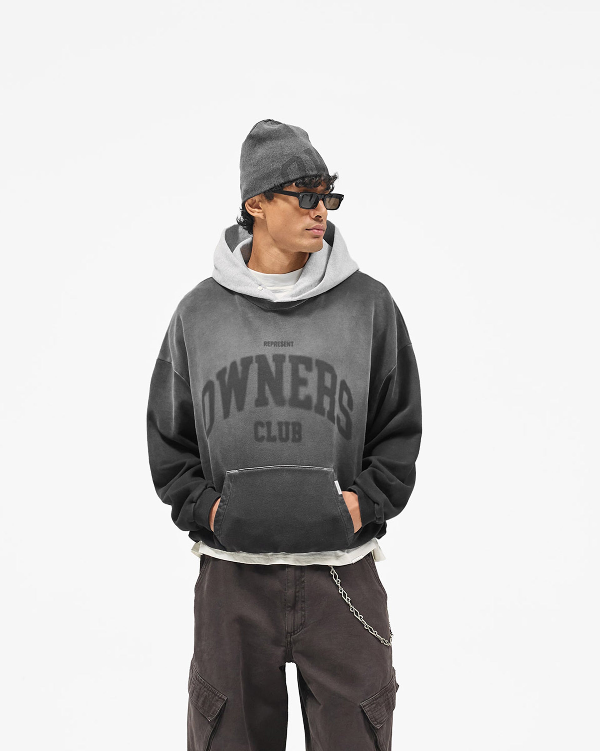 Represent Owners Club Contrast Hoodie - Weathered Black